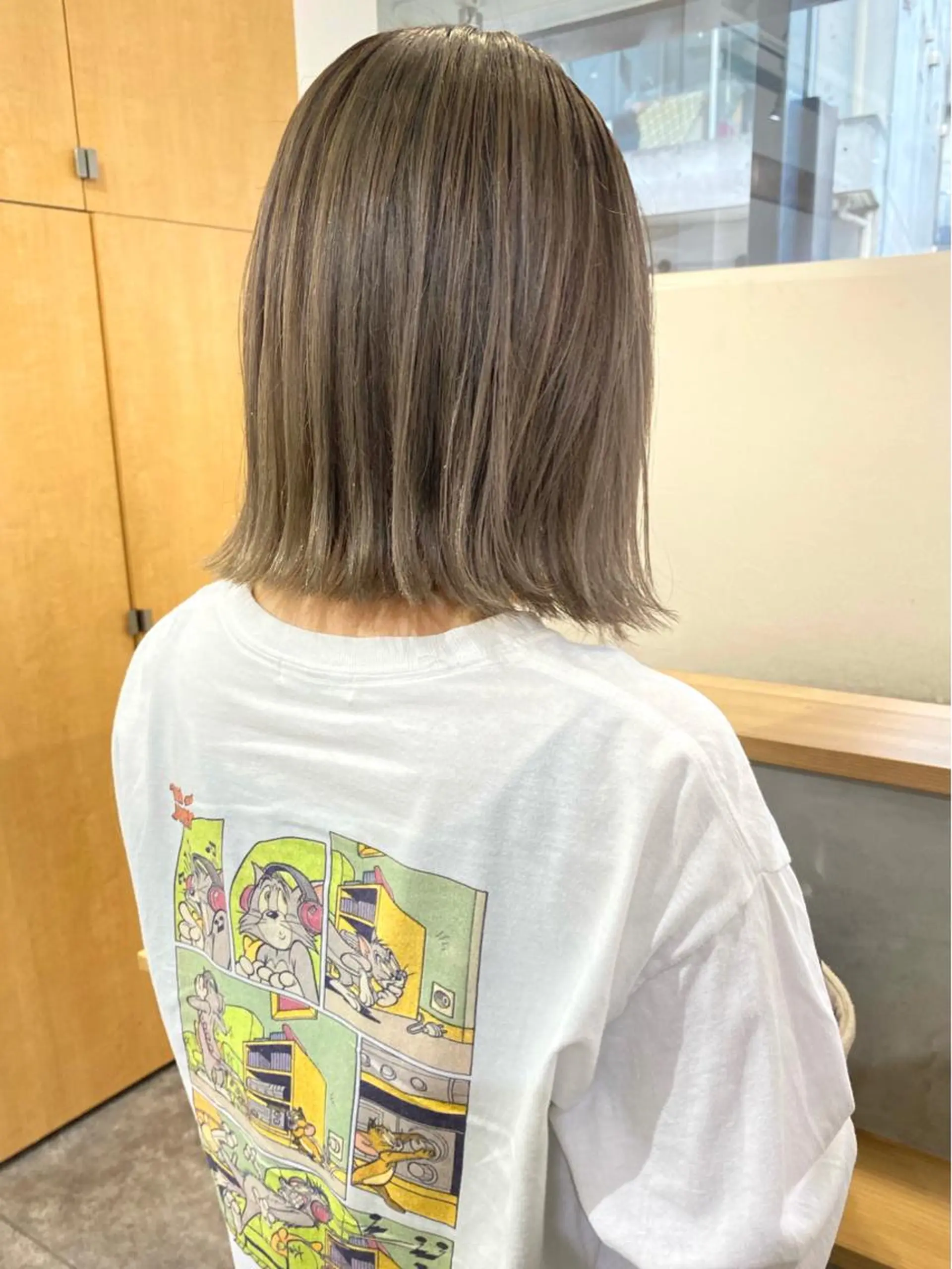 ショート カラー グレージュ ヘアカラー 森貴裕/ベージュ/ パーマ/オリーブのヘアスタイル