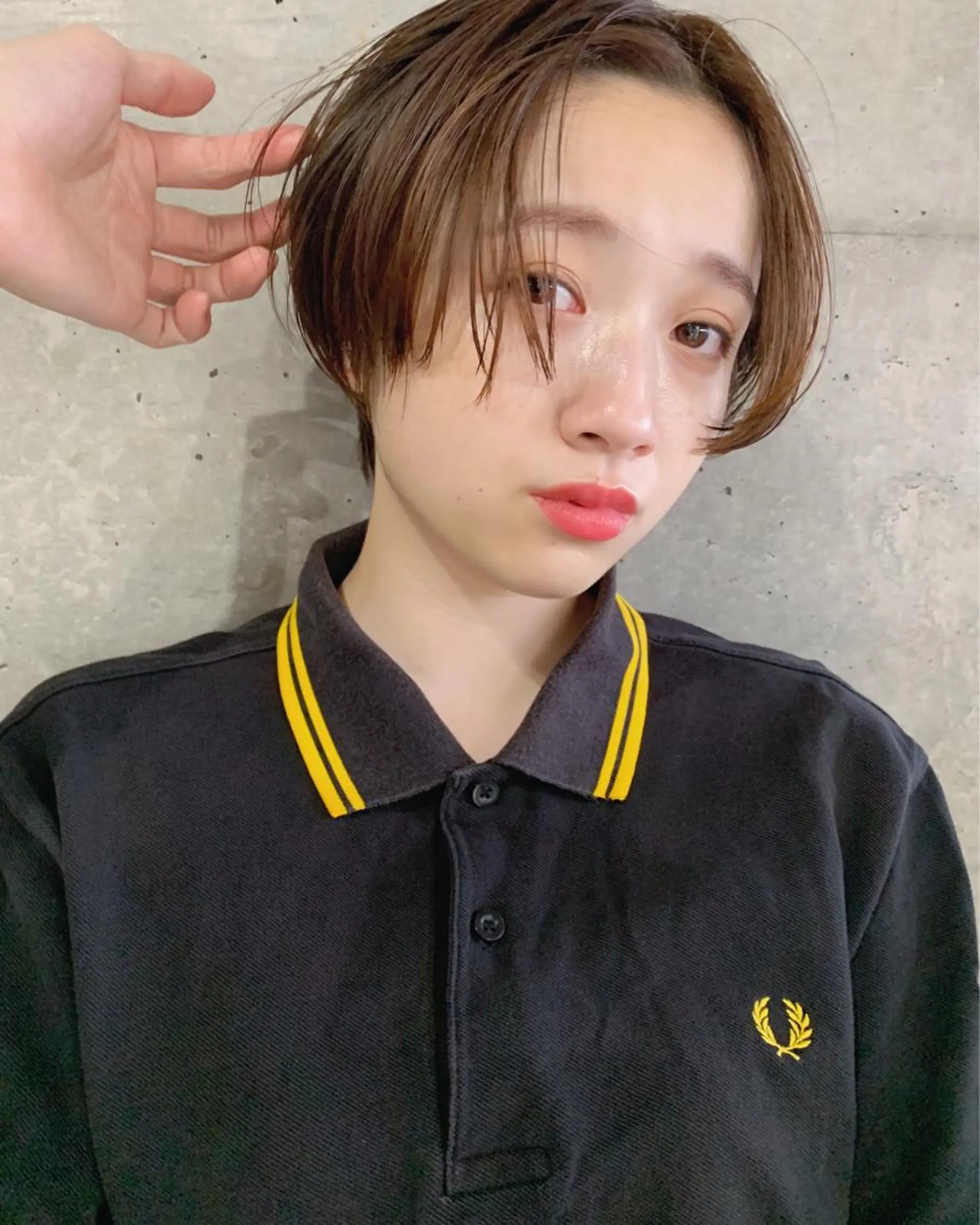 ショート カラー ボブパーマコテ巻き風 パーマNo1深江秀平のヘアスタイル