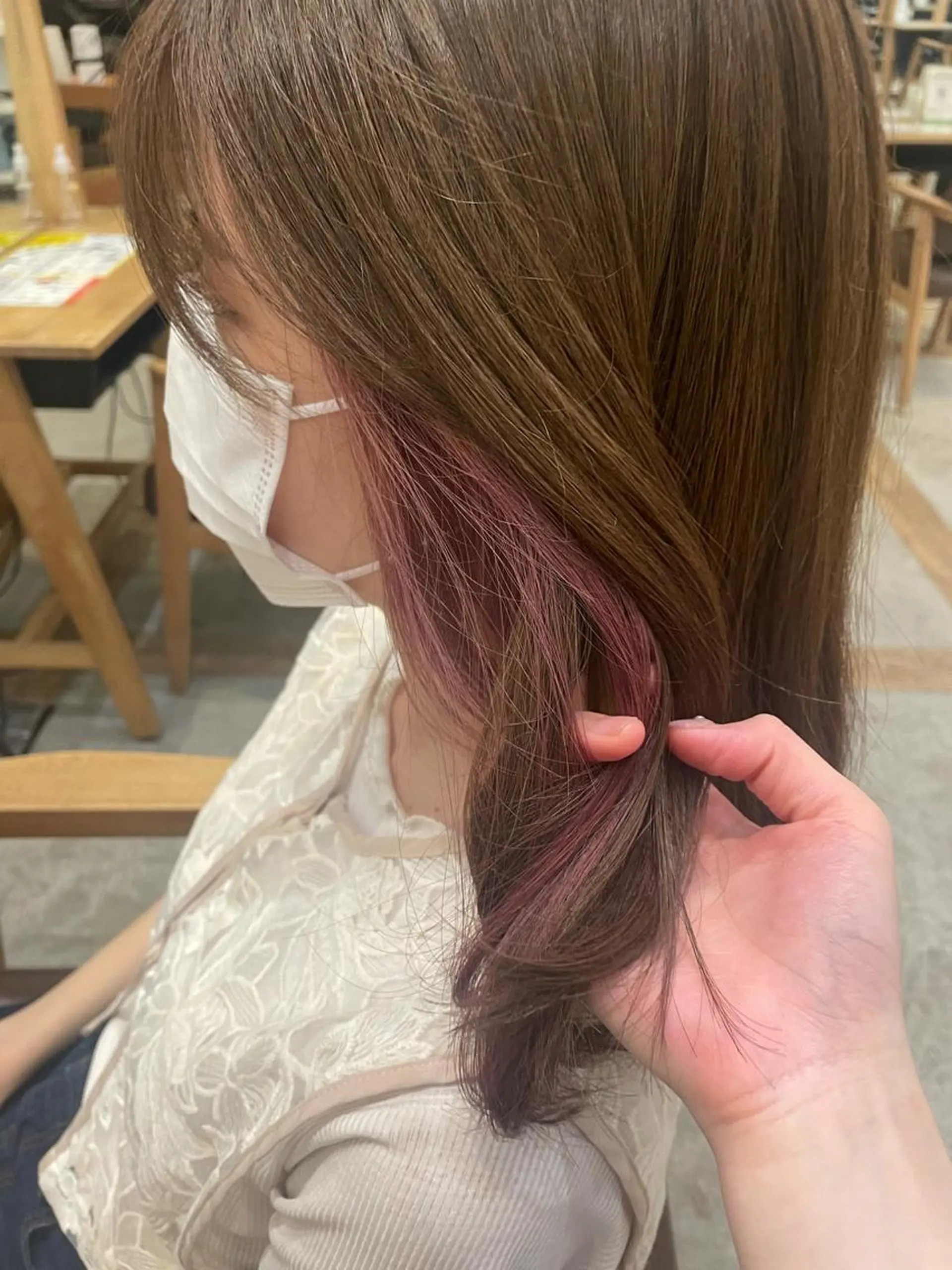 カラー イヤリングカラー ピンクカラー 🍒ばばみさき/ マンツーマン施術🍒のヘアスタイル