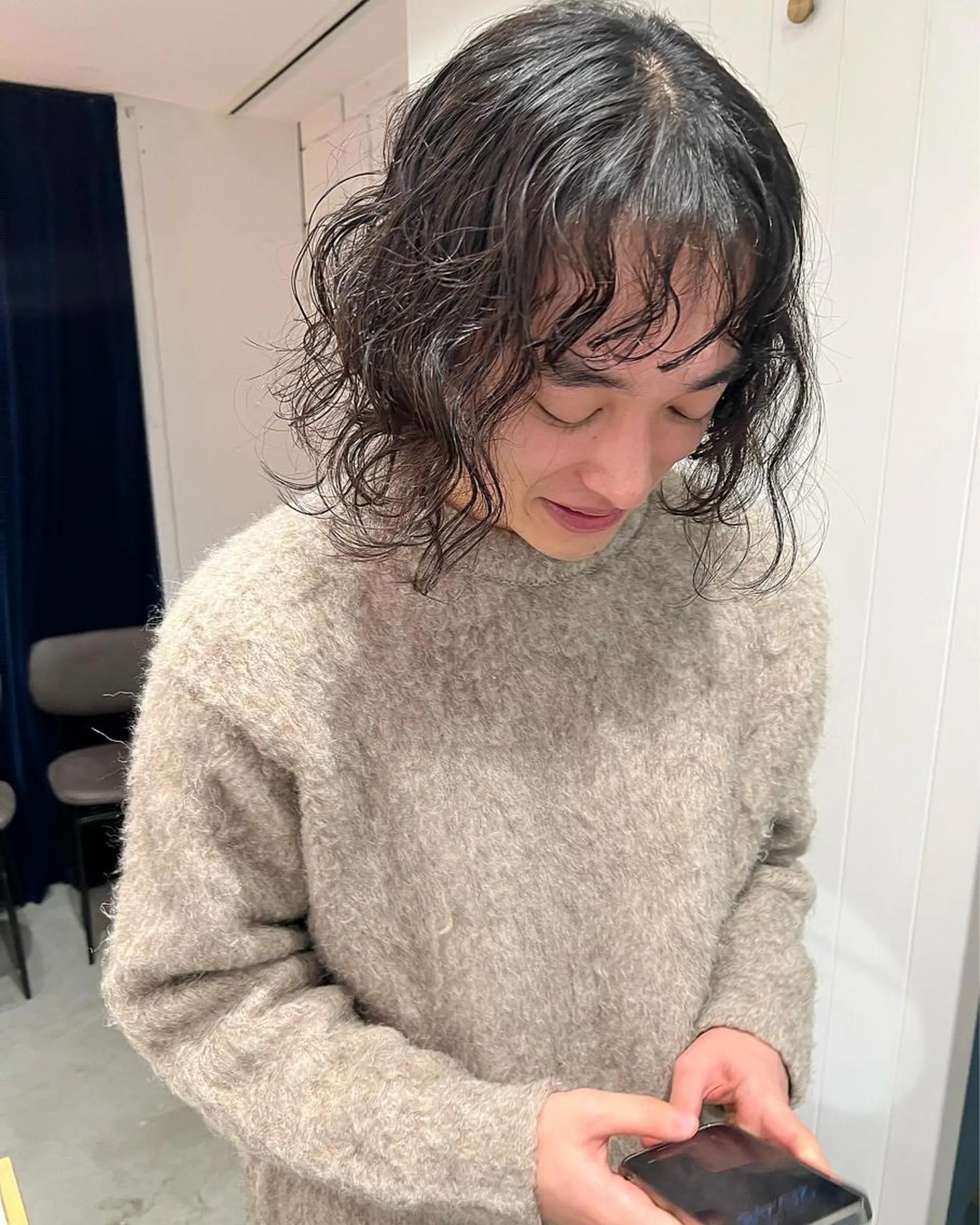 ミディアム 縮毛矯正 パーマ 上原 みちるのヘアスタイル