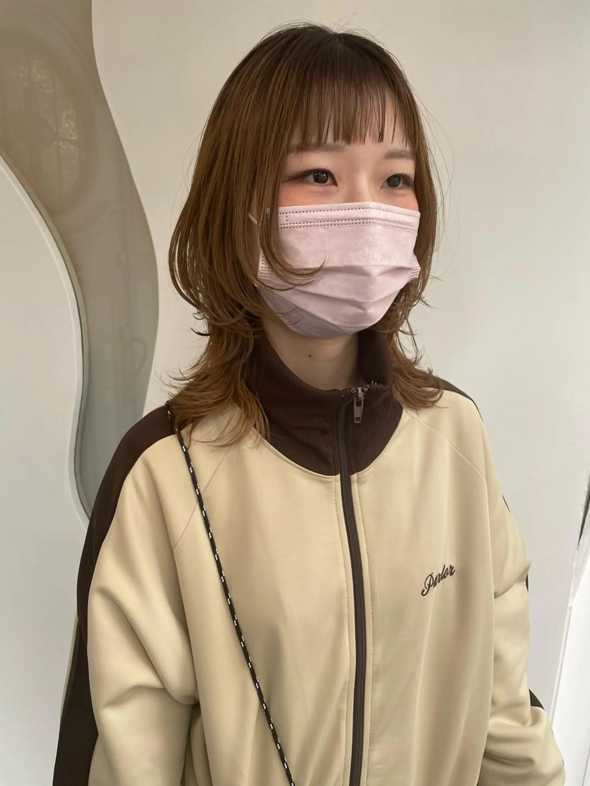 ミディアム 顔まわりレイヤー レイヤーカット オン眉 ウルフカット 🐺高椋 海/ウルフ/レイヤーのヘアスタイル