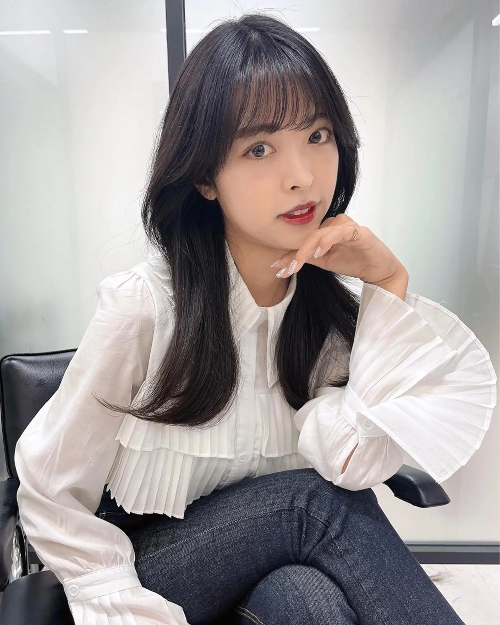 ロング カット ヘアカラー トリートメント 韓国レイヤーカット 髪質改善▫️水野有真のヘアスタイル