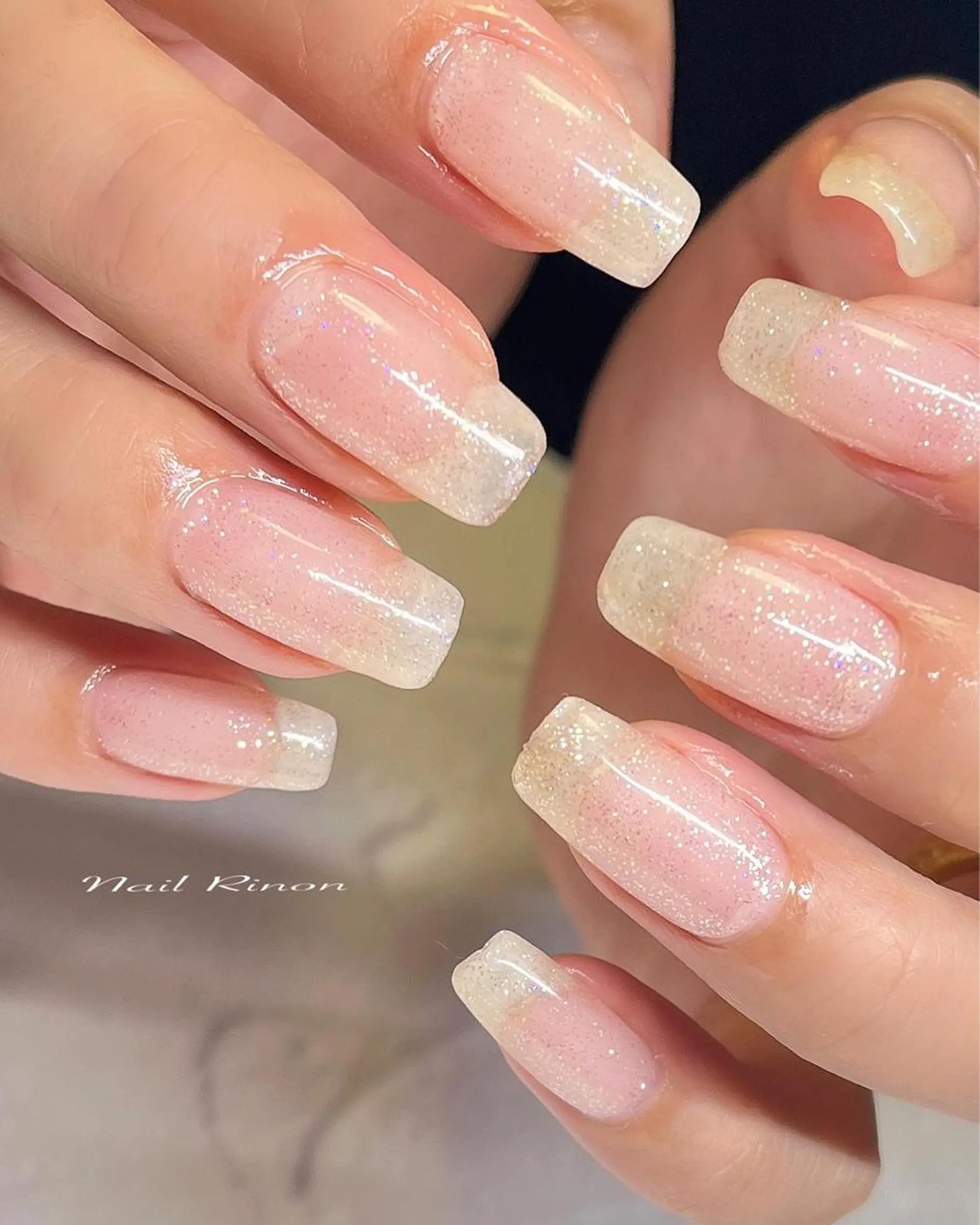 ネイル クリアネイル ラメ(グリッター) ハンドネイル Nail Rinonのネイルデザイン