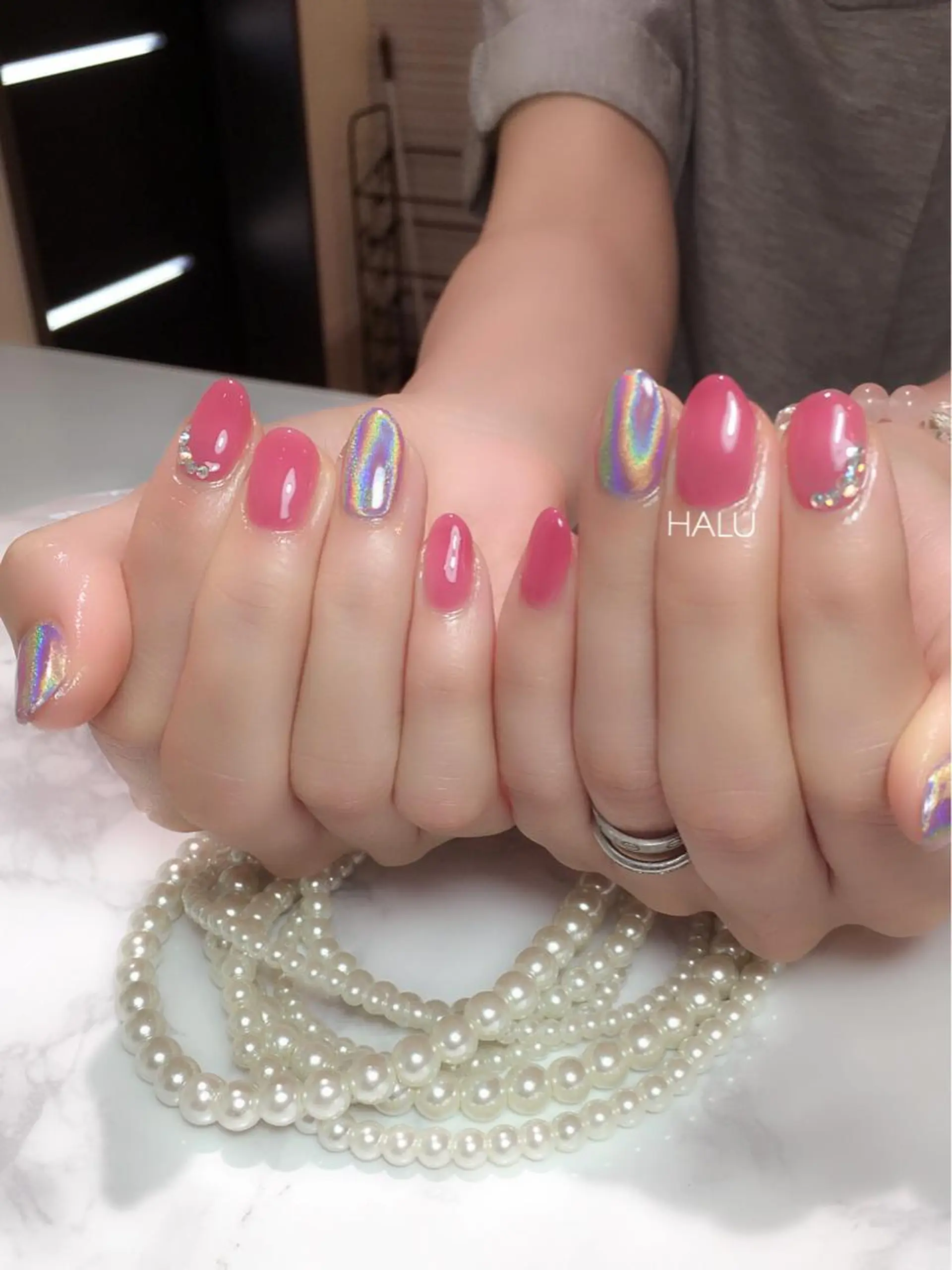 ネイル ピンク シンプルネイル HALU ハルのネイルデザイン