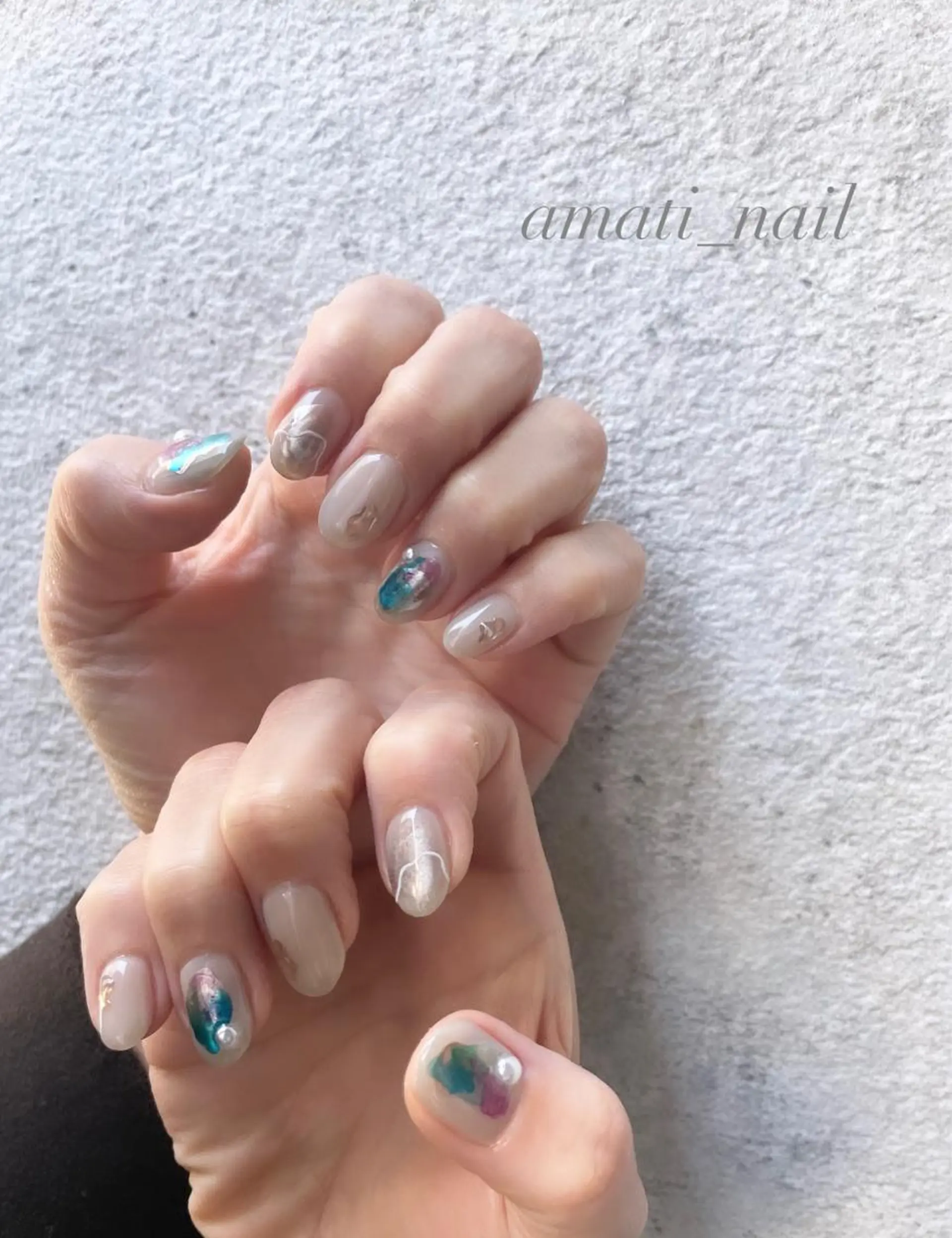 ネイル 入学式 フットネイル ジェルネイル グラデーション マグネットネイル ハンドネイル amati_nail TAKAKOのネイルデザイン