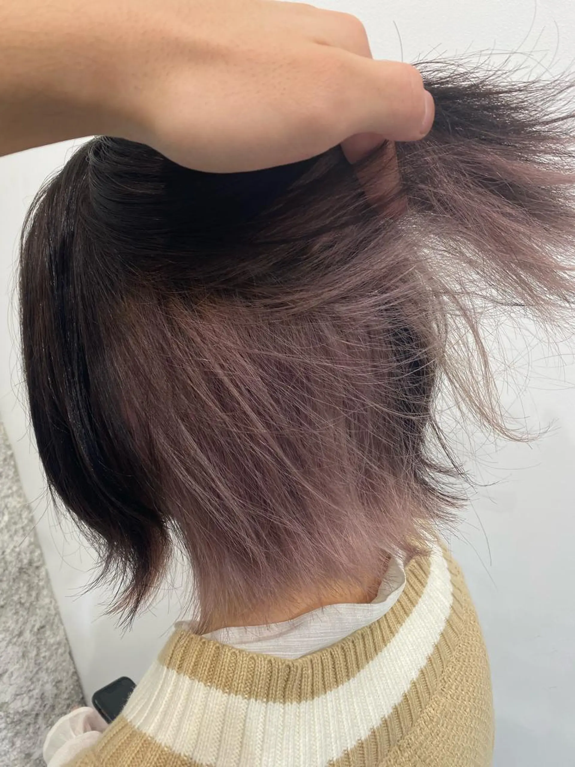 ミディアム カラー ハイトーンエフェクト ブリーチいち丸のヘアスタイル