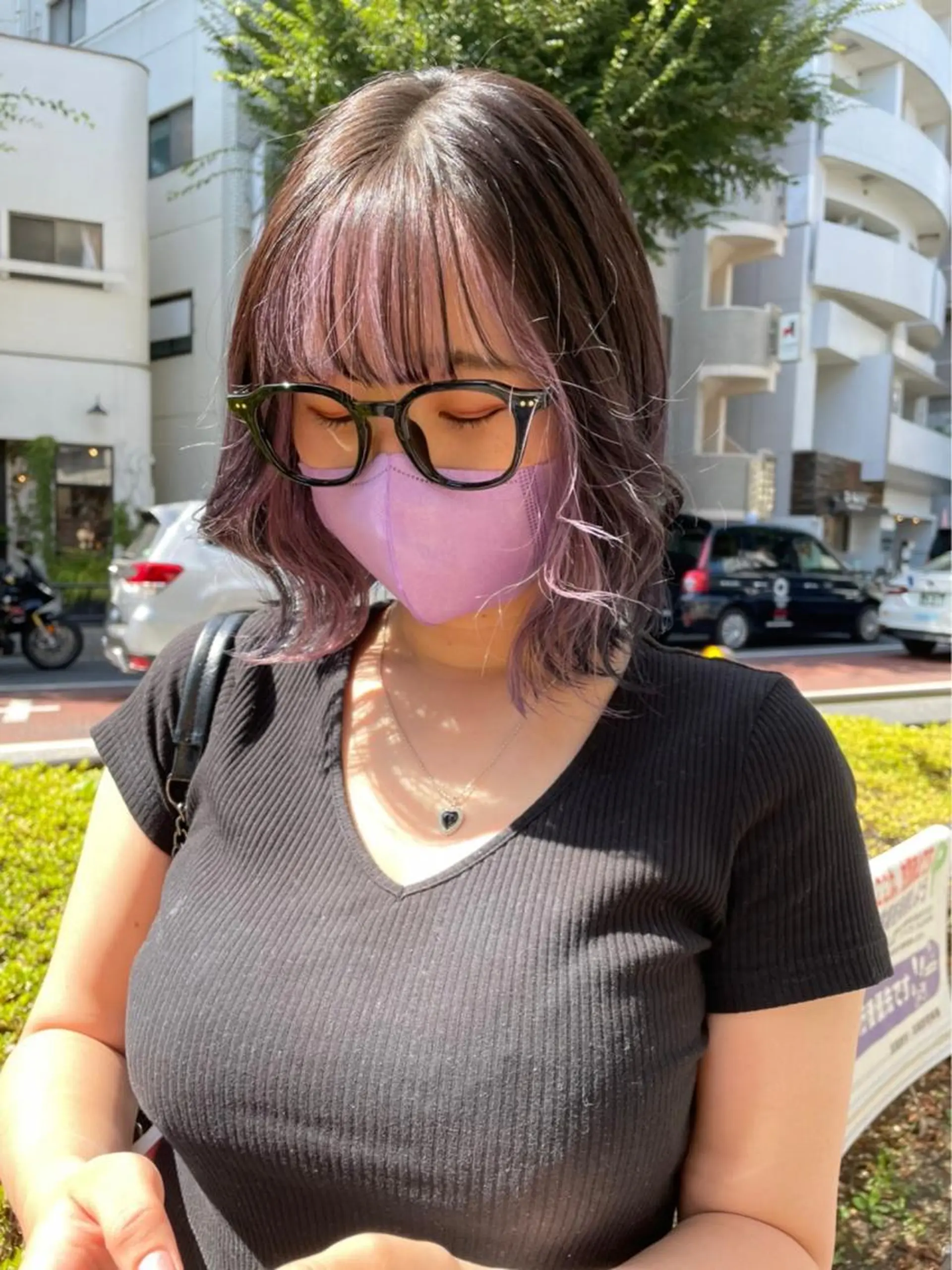 ミディアム カラー デザインカラー インナーカラー ヘアカラー Ricca所属・Hina🧵/恵比寿 中目黒/透明感カラーのヘアスタイル