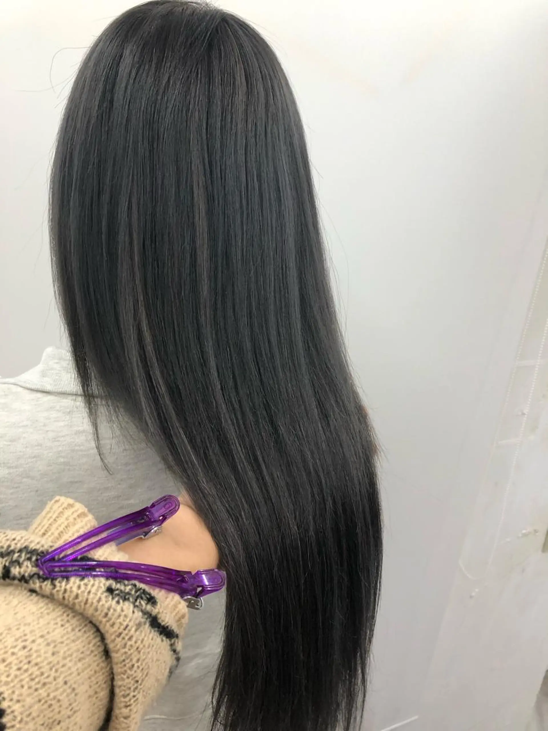 ロング カラー グレージュ シアーグレージュ エクステ づまさん カラーエクステ難波のヘアスタイル