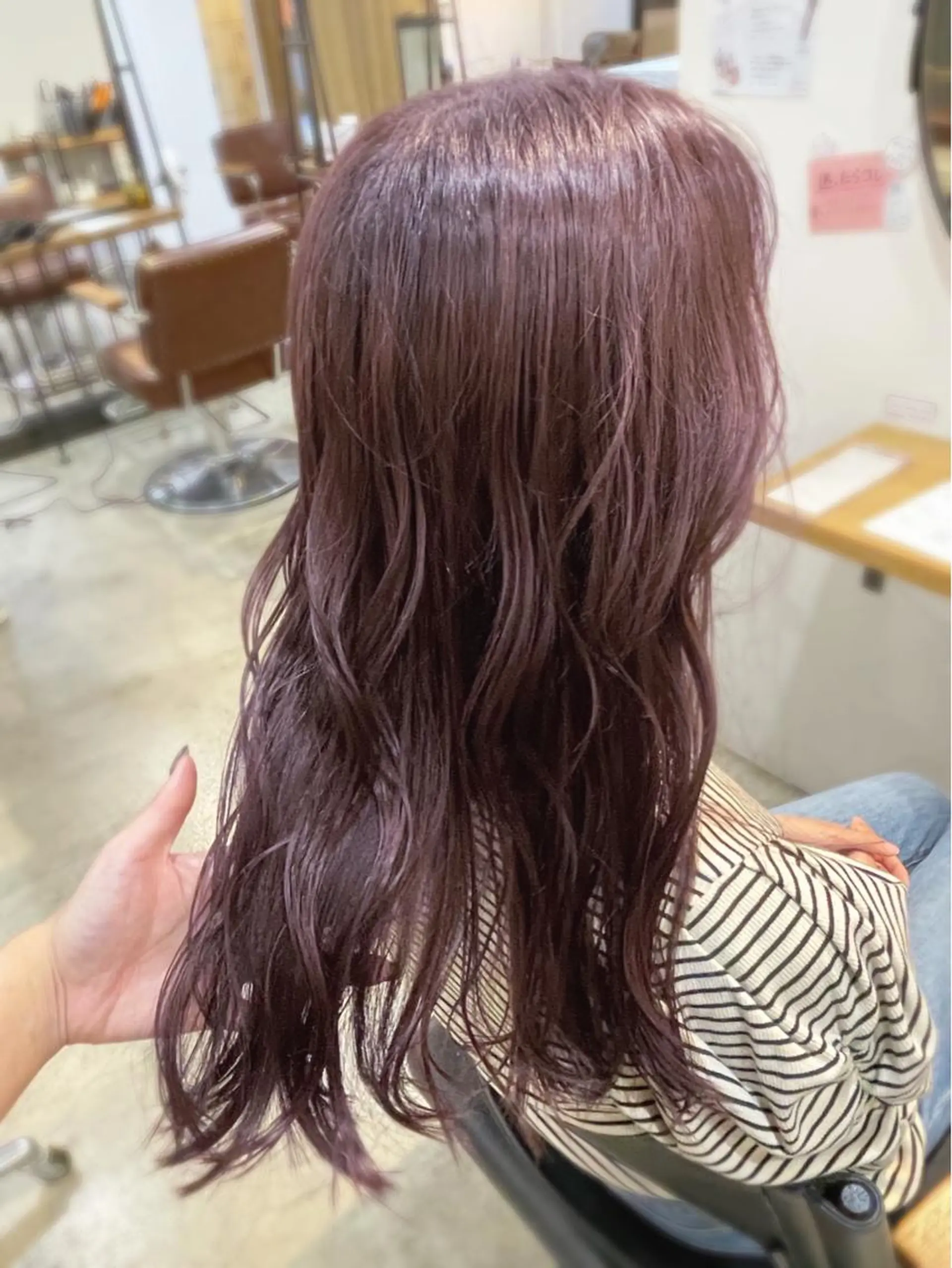 ロング カラー 透明感カラー ダブルカラー ラベンダーカラー 中津/梅田/赤み消し /髪質改善/愛芽のヘアスタイル