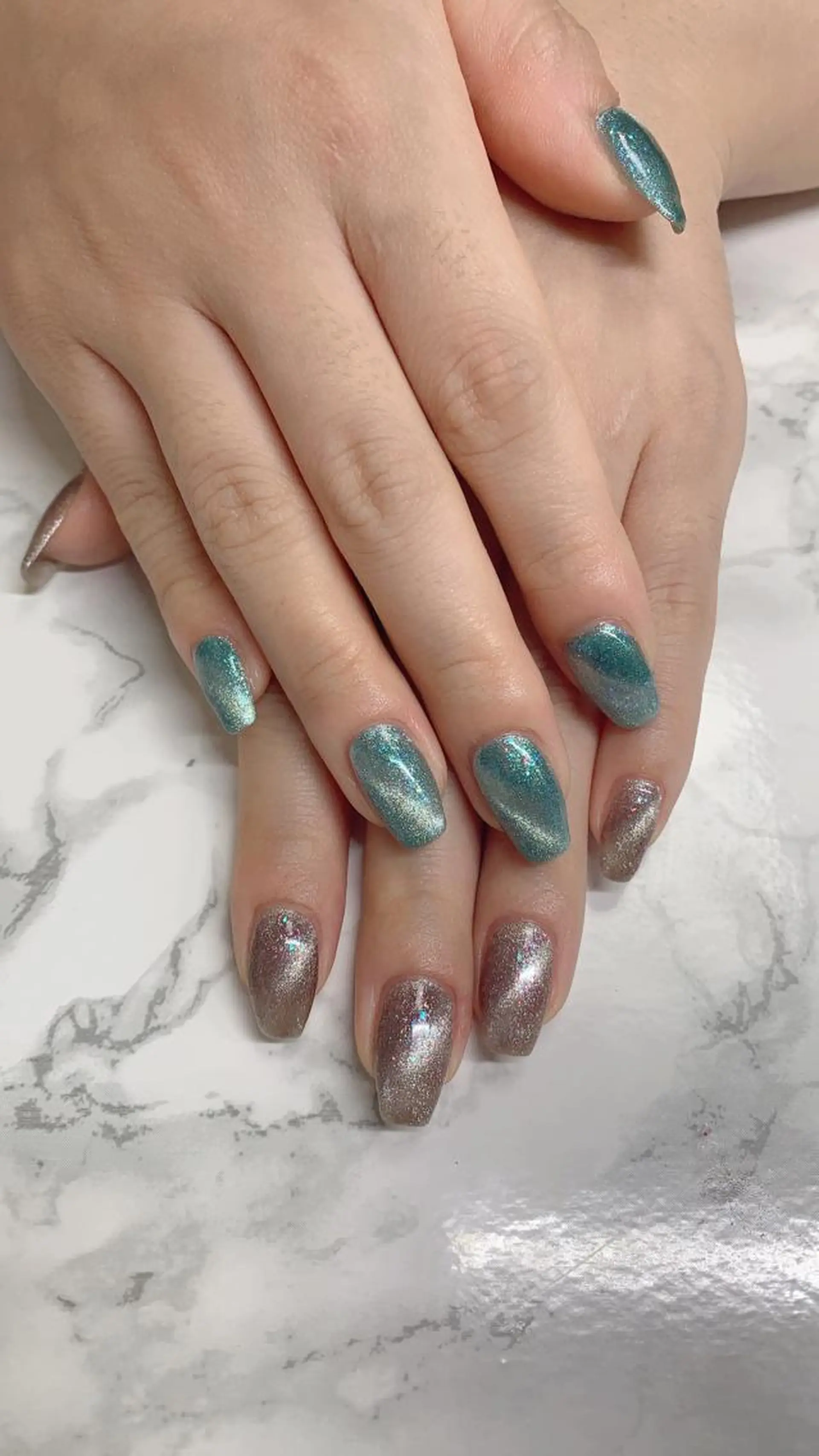 ネイル はな💎ネイル ワンホン、長さ出しのネイルデザイン