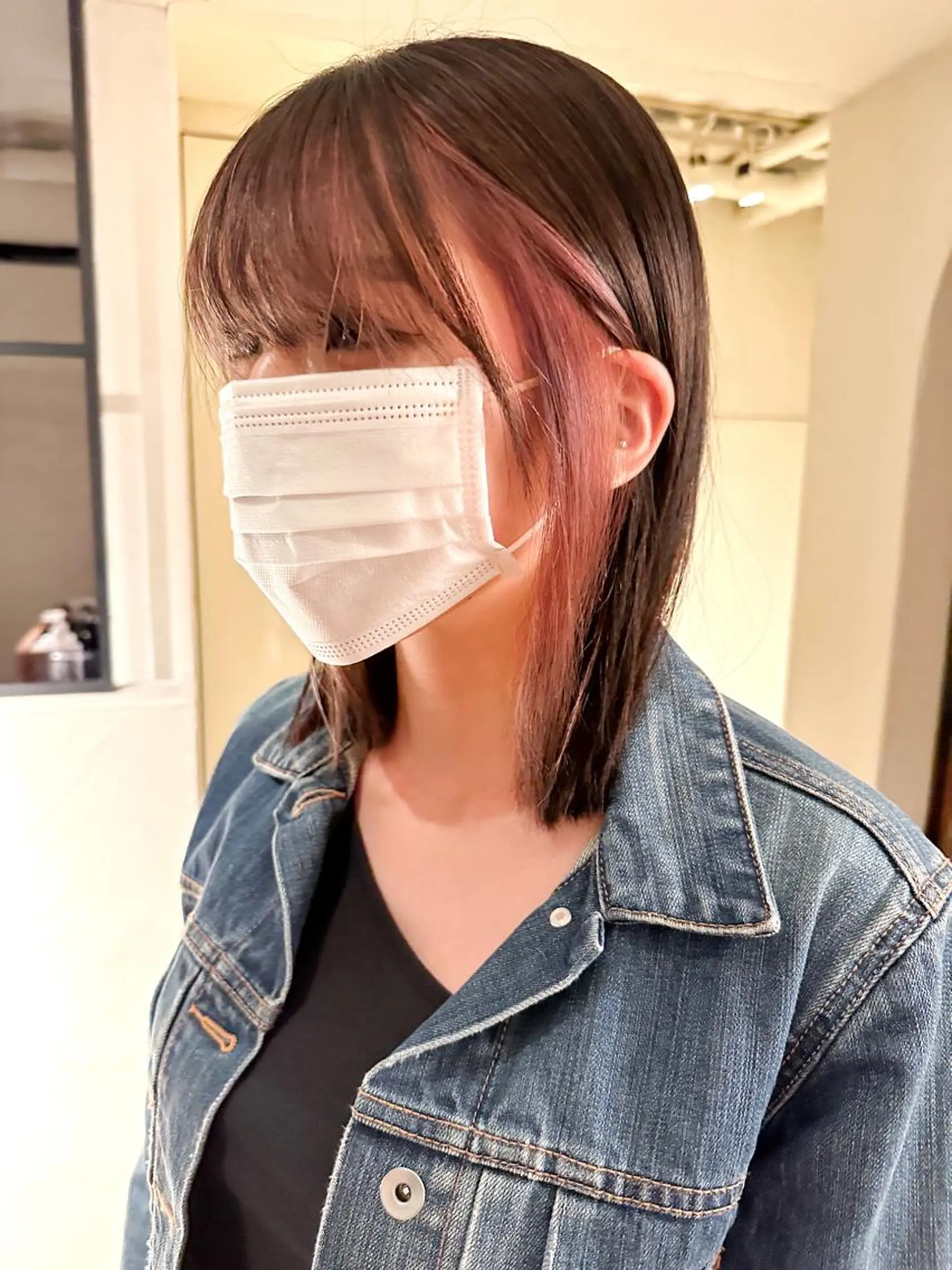 ミディアム カラー ヘアアレンジ カット ヘアカラー トリートメント 🤎ono/ 切りっぱなしボブ🤎のヘアスタイル