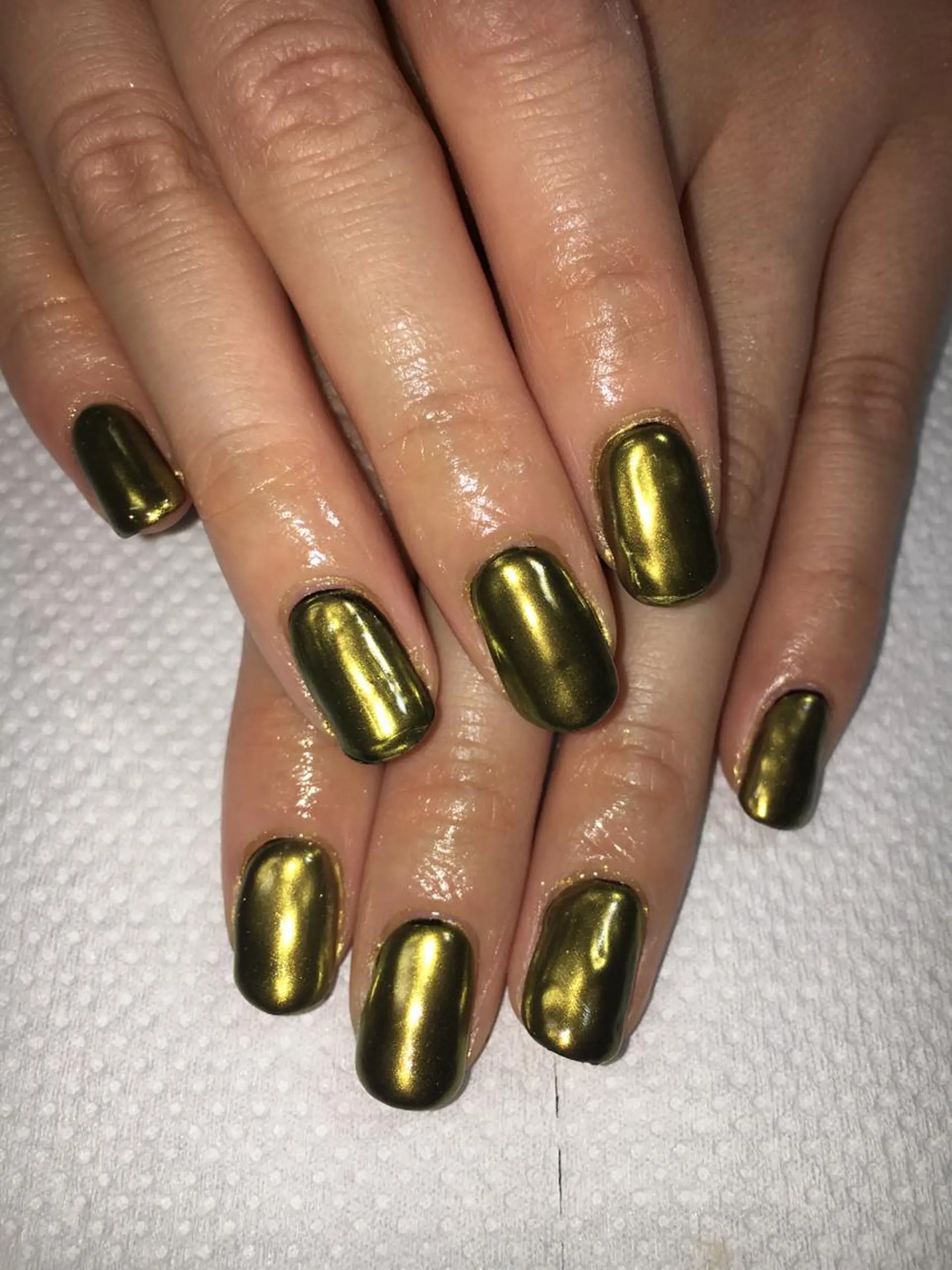 ネイル ゴールド ミラーネイル ハンドネイル フットネイル miwa ミワのネイルデザイン