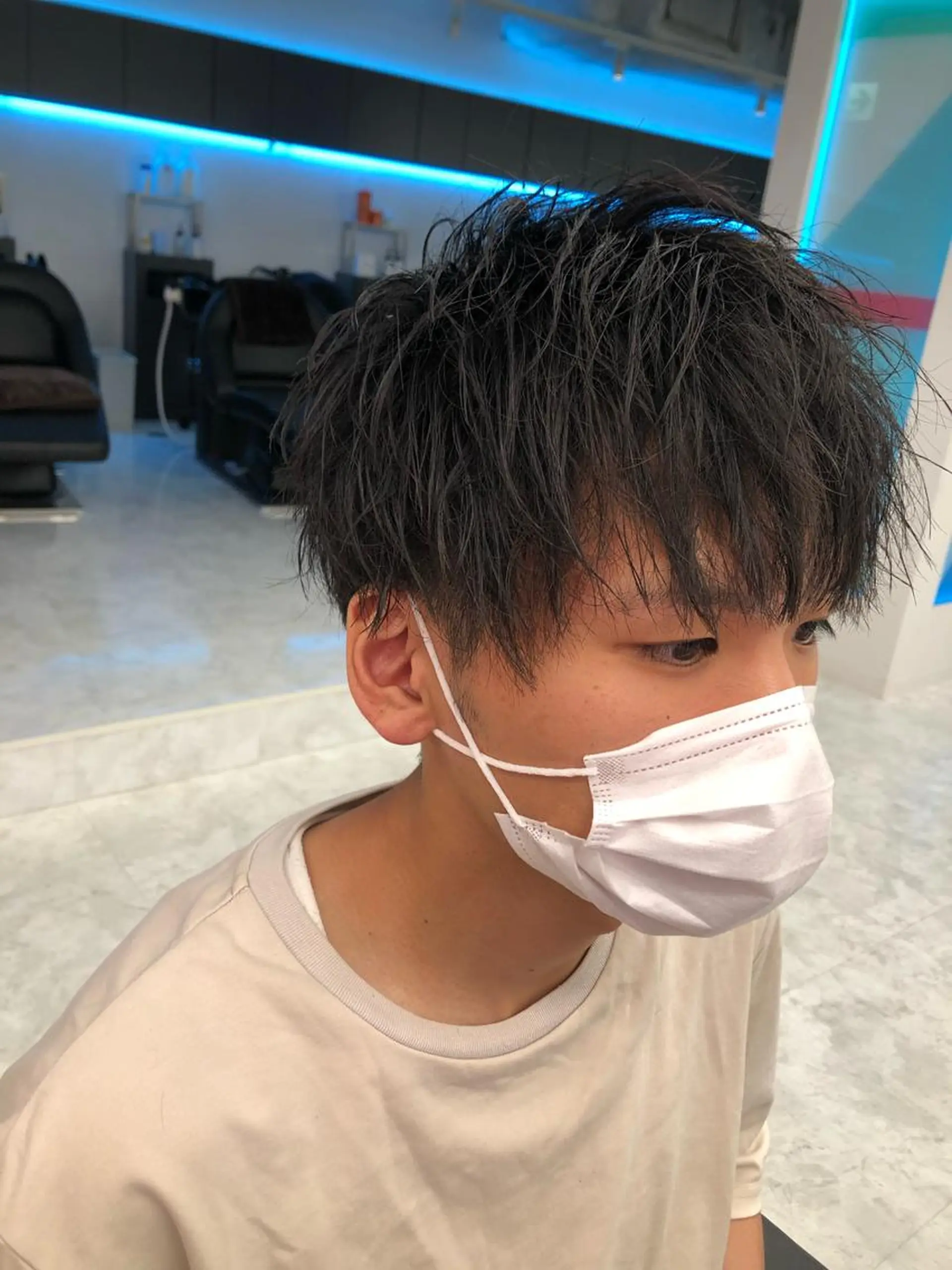 パーマ メンズ BABY 艶髪暗髪ヘア💖達人のヘアスタイル