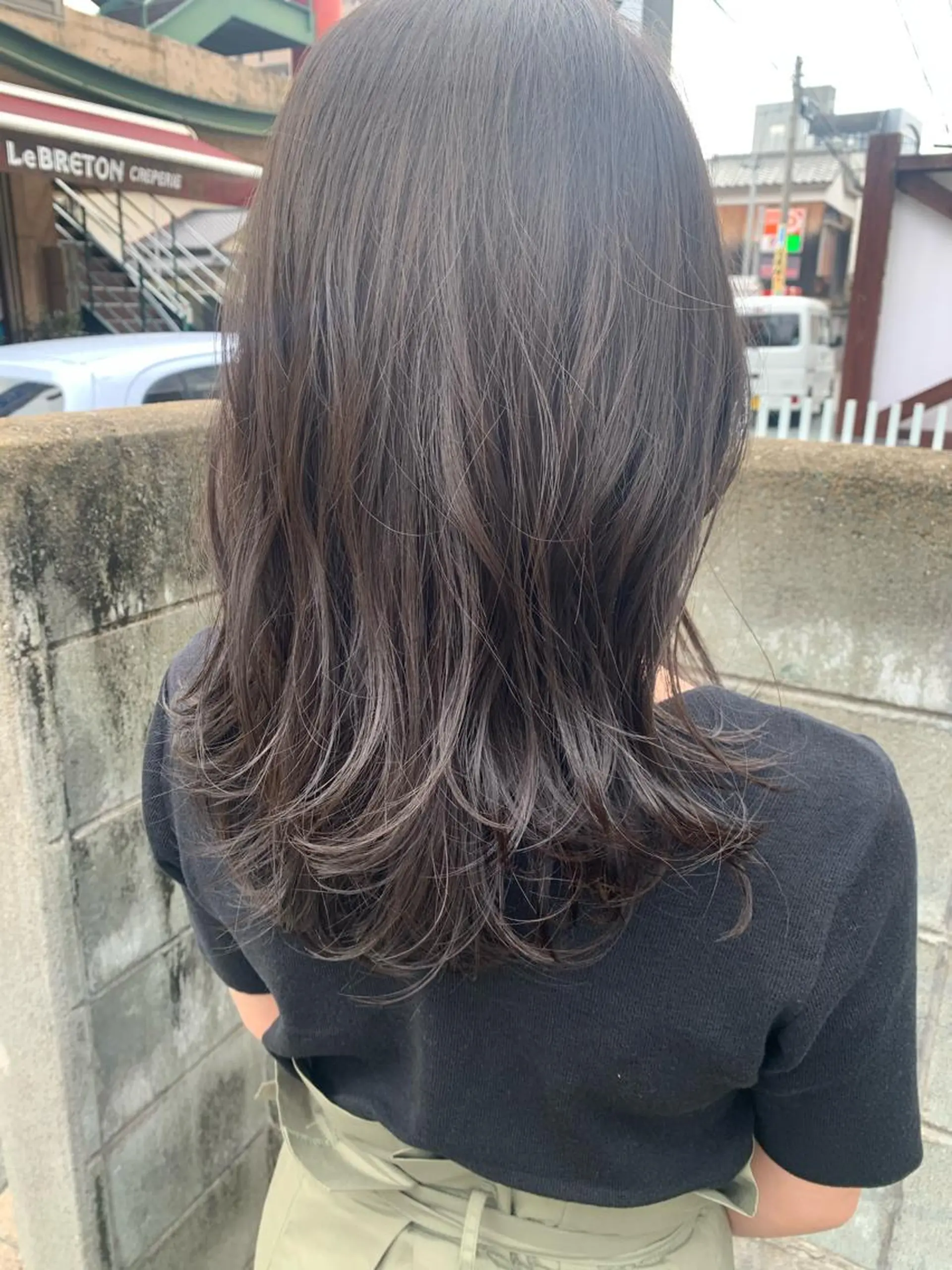 ロング カラー アッシュ アッシュグレー ブリーチ 透明感カラー ブリーチなしカラー カット ヘアカラー トリートメント hub hair レイヤー/透明感のヘアスタイル