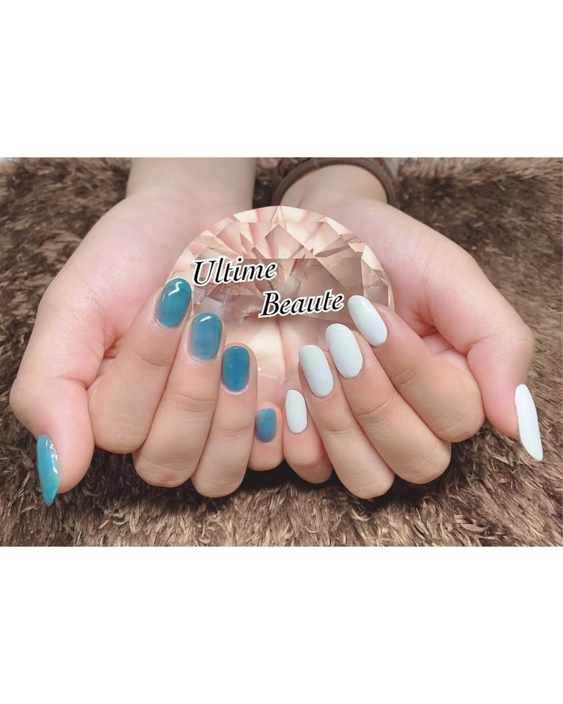 ネイル 水色 石塚 亜矢加のネイルデザイン