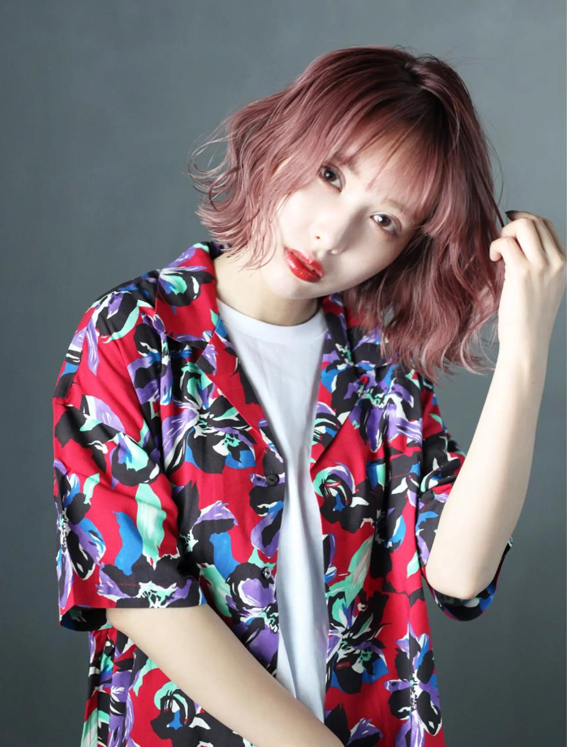 ショート カラー ベージュカラー ピンクカラー ピンクベージュ ボブ カット ヘアカラー ボブ/ショート/ 白髪染め/メンズ葛西のヘアスタイル