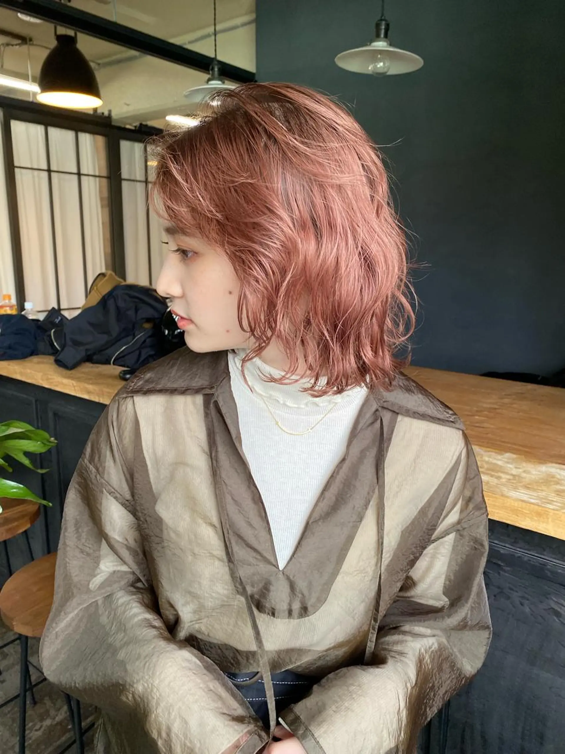 ミディアム カラー ピンクカラー ヒラノホナミ 🫧髪質改善🫧のヘアスタイル