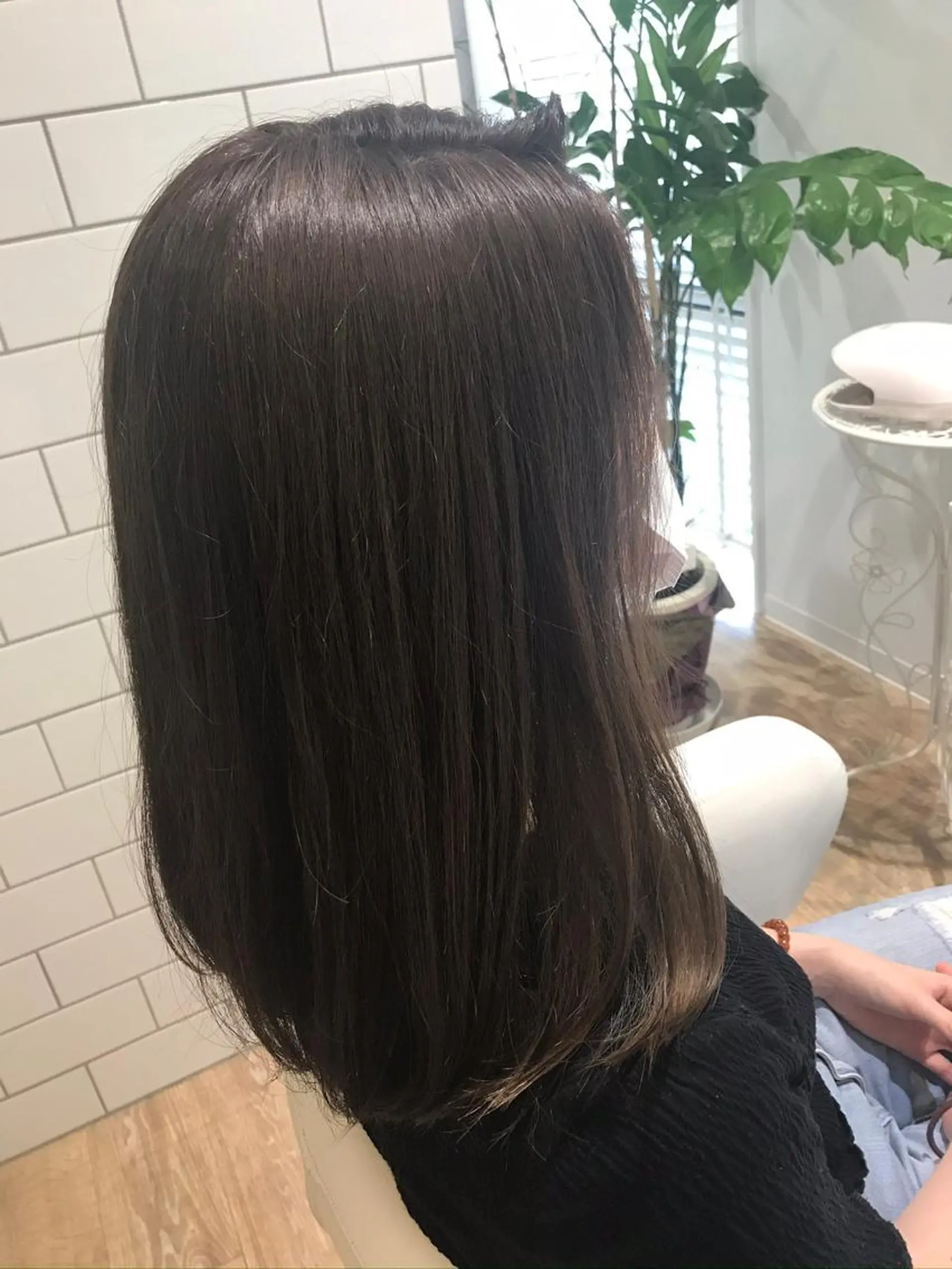 ミディアム カラー カット 縮毛矯正 トリートメント 🥛洒落髪小顔cut なら龍崎🥛のヘアスタイル