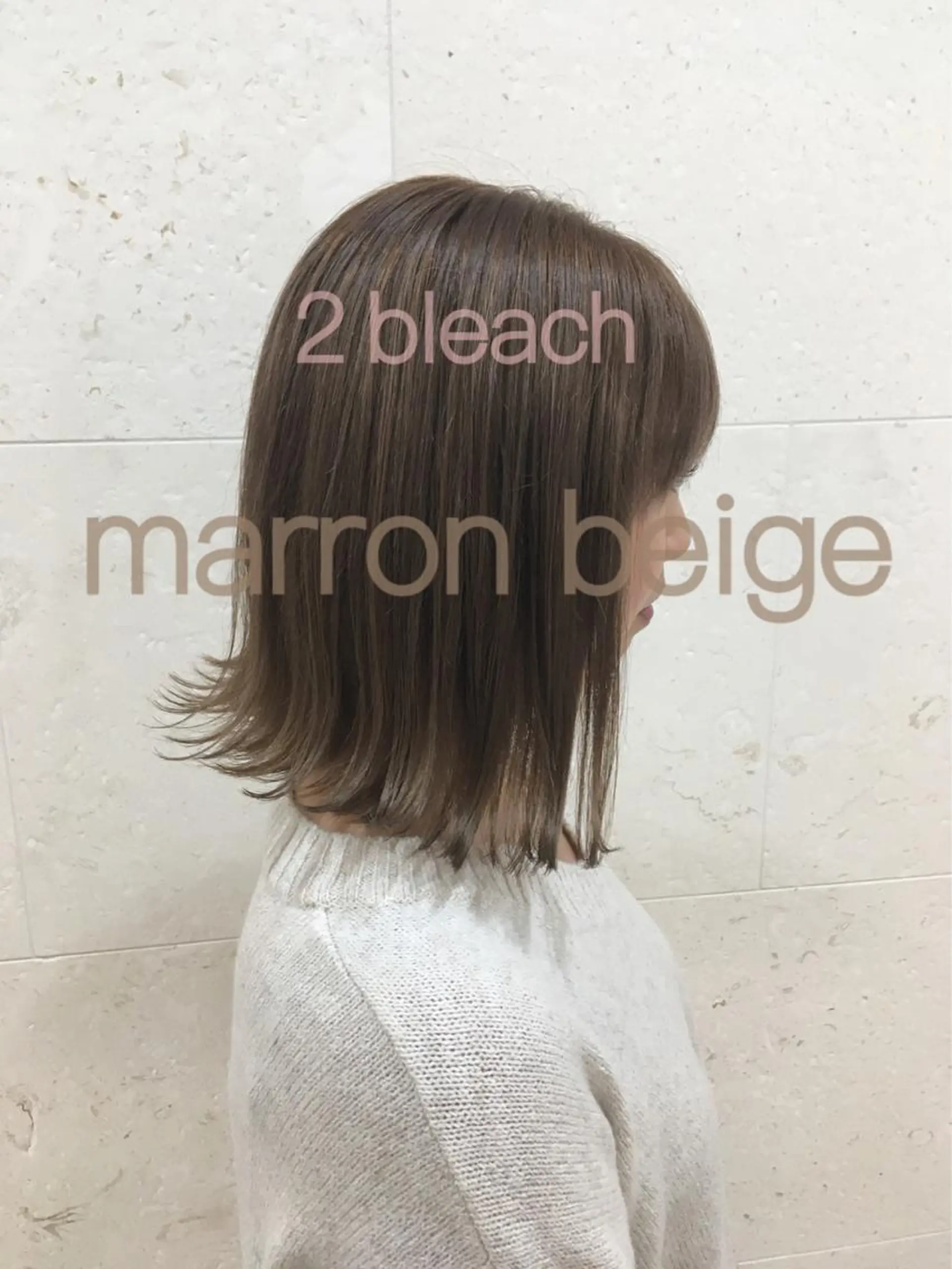 ミディアム カラー ベージュカラー ブリーチ 斉藤 貴也のヘアスタイル