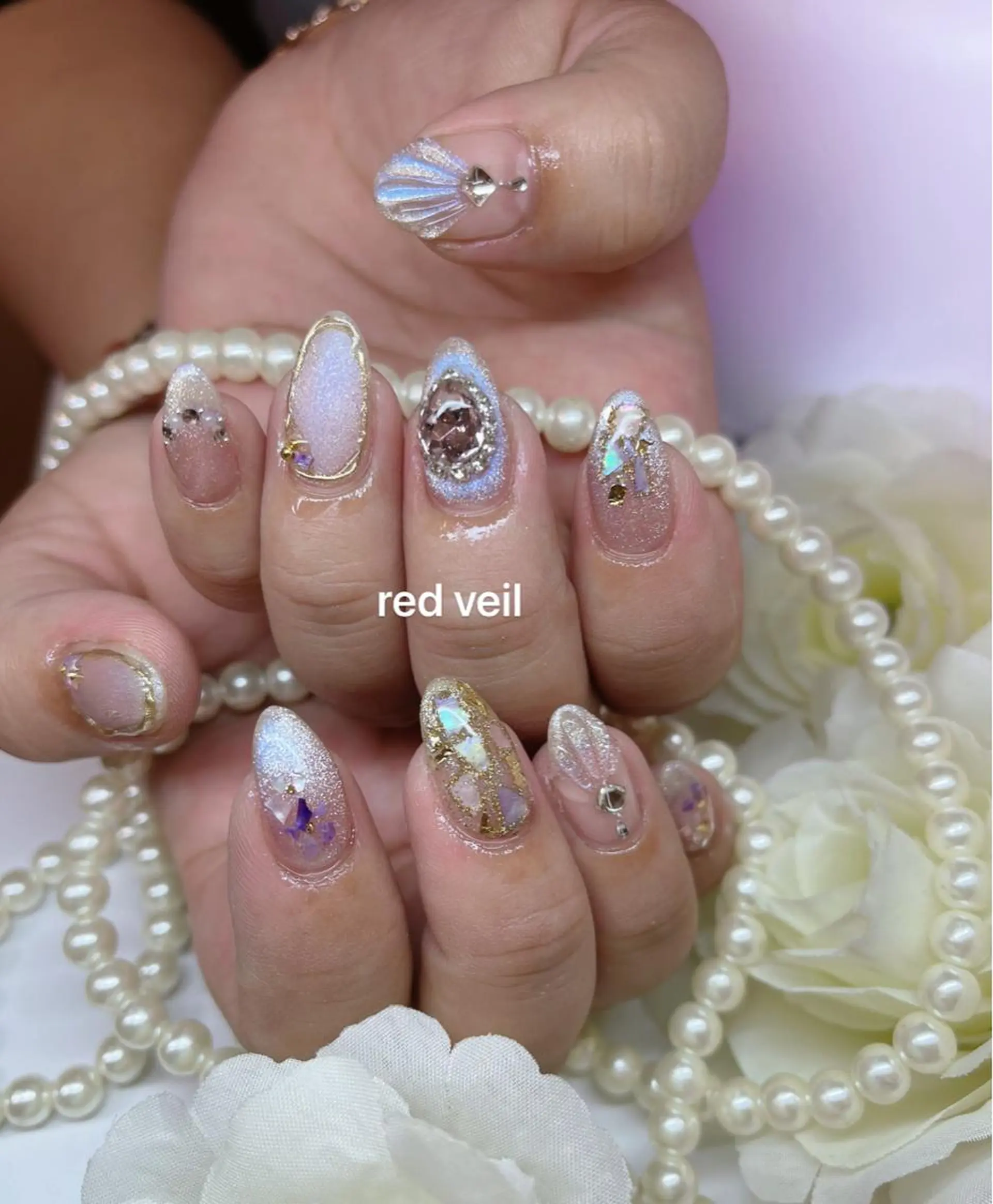 ミディアム ネイル 長さ出し専門 nynaのネイルデザイン