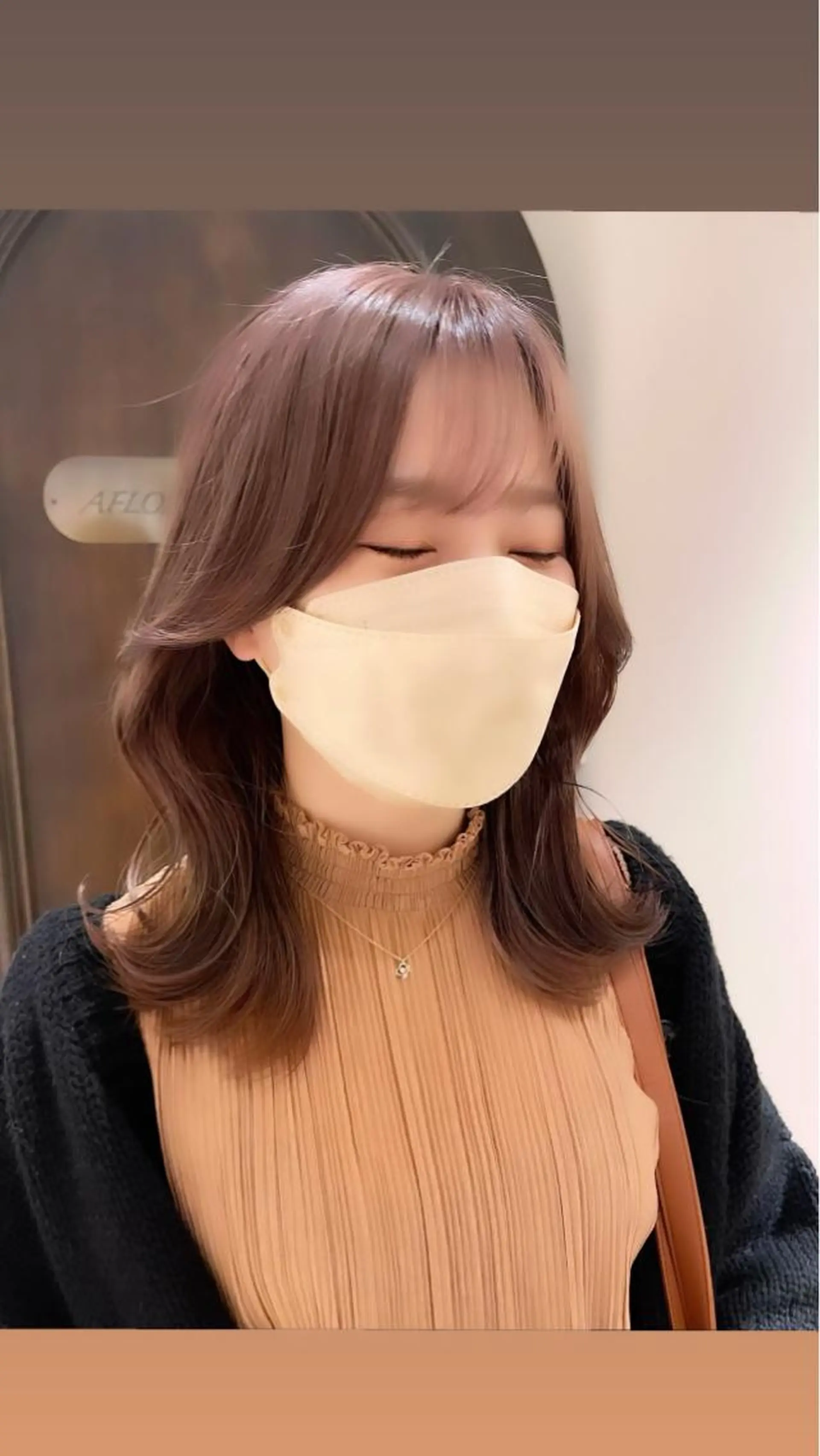 ミディアム カラー パーマ ヘアアレンジ ベージュカラー 透明感カラー イルミナカラー ピンクカラー ピンクベージュ 日本一の小顔カット/ ボブ/顔周り/韓国のヘアスタイル