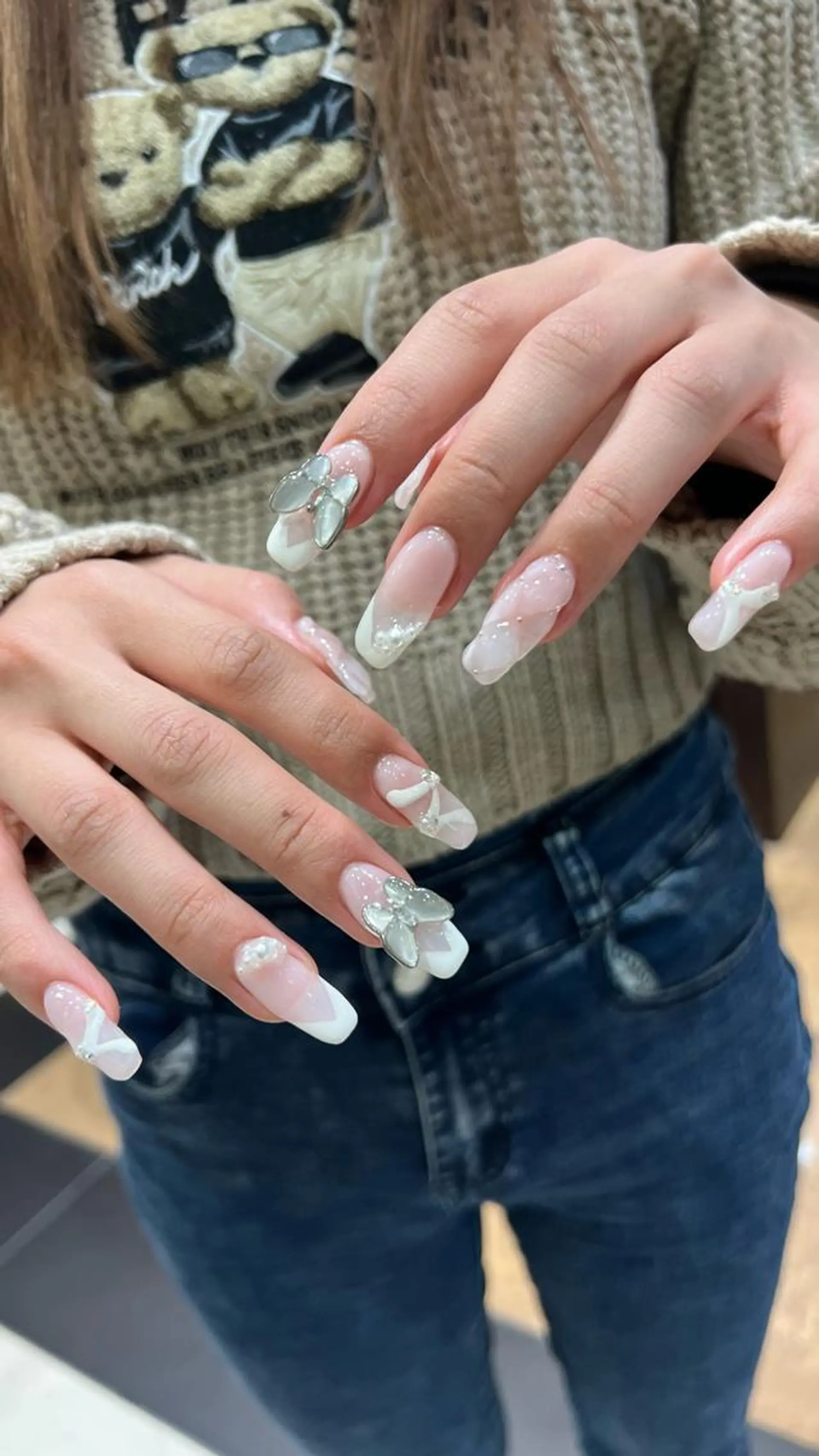 ネイル 長さ出し ジェルネイル 持ち込み ハンドネイル なぽ ❤︎ y2k/韓国nailのネイルデザイン
