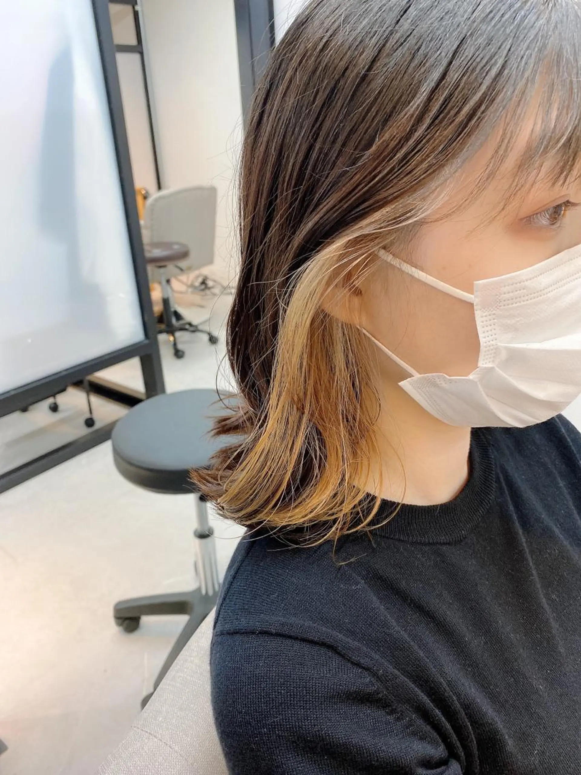 ミディアム カット ヘアカラー トリートメント 透明感/ツヤ髪/ さら艶/前田祥汰のヘアスタイル