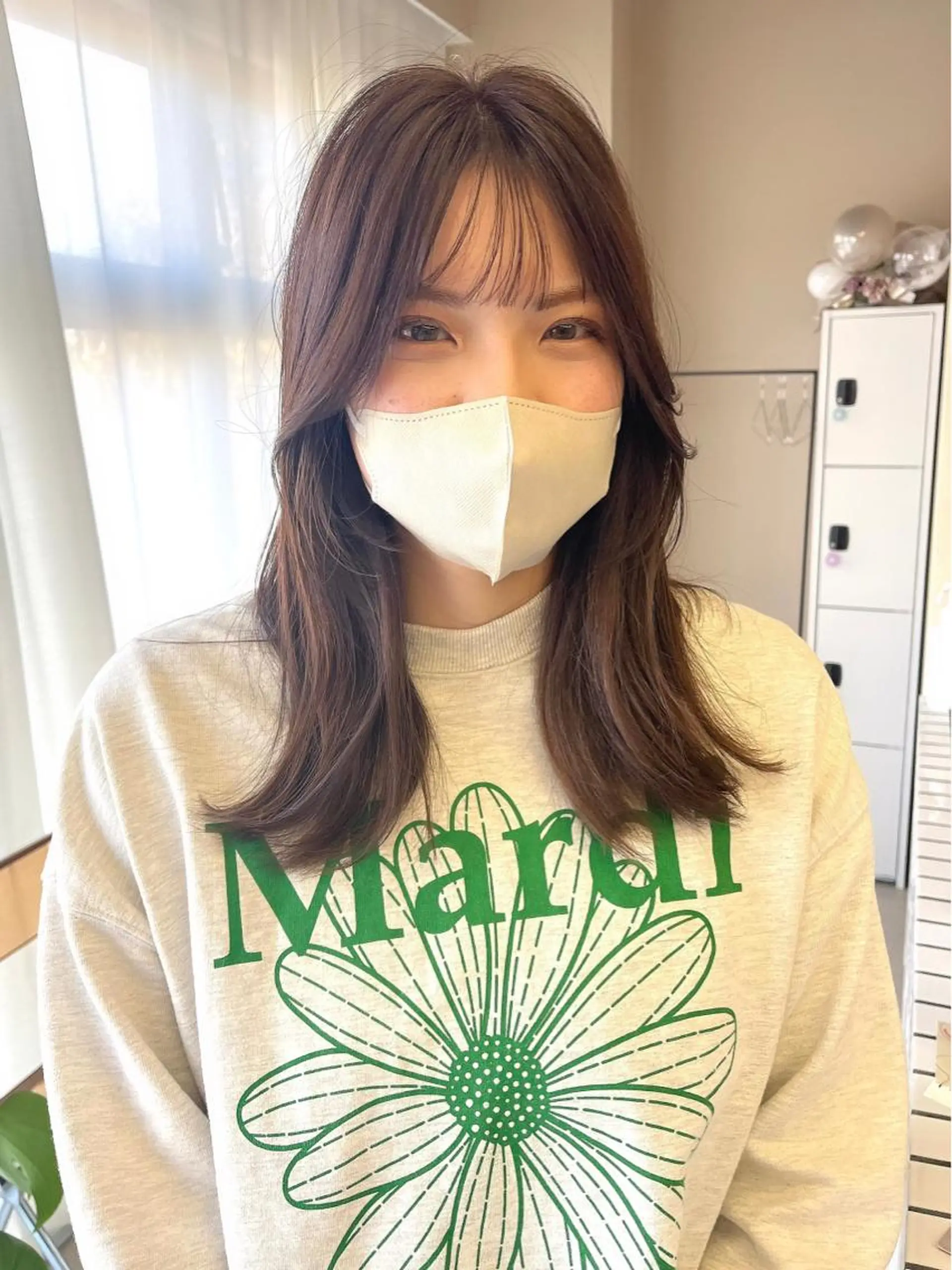 セミロング カラー ヘアアレンジ カット umu.［韓国ヘア /ダウンパーマ］のヘアスタイル