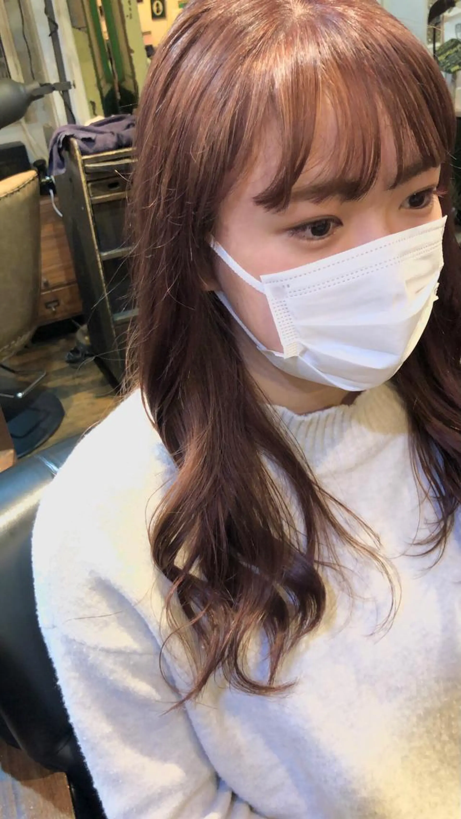 セミロング カラー ベージュカラー ピンクカラー ピンクベージュ ヤスザトアヤノ ／レイヤー／オリーブのヘアスタイル