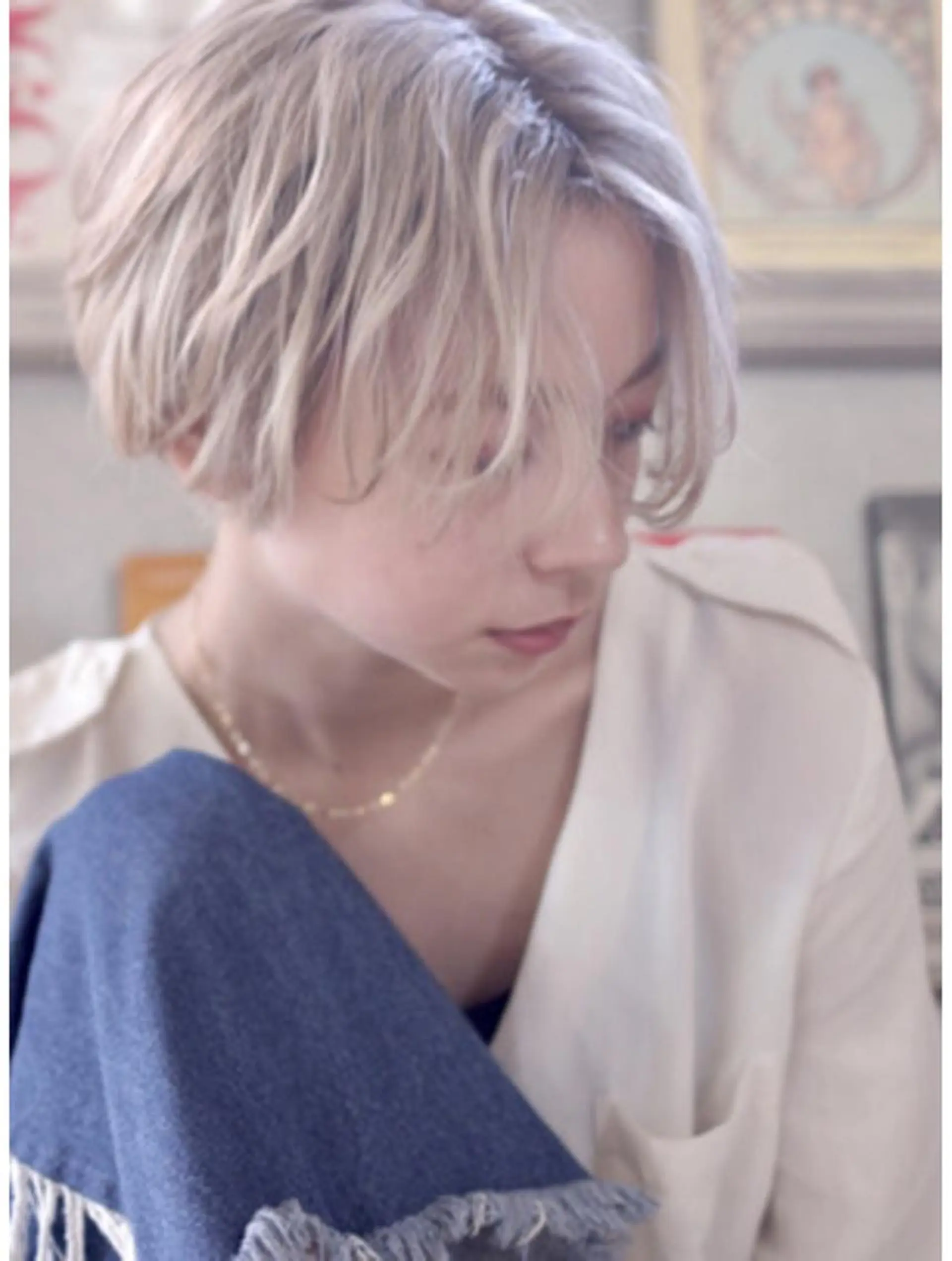 ショート カラー ブリーチ ケアブリーチ カット ヘアカラー トリートメント RUKA 美容院×ネイリストのヘアスタイル