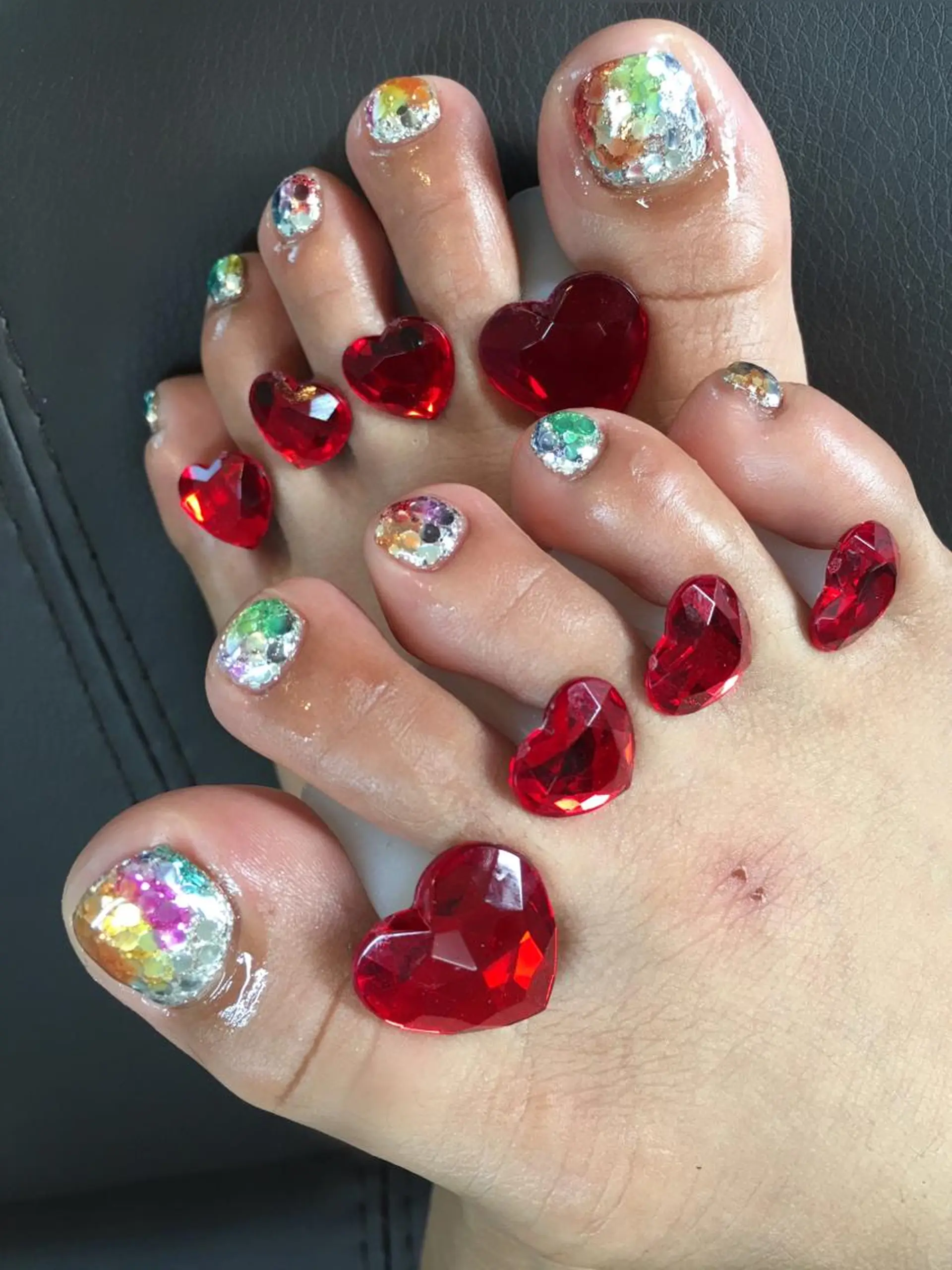 ネイル クリアネイル ホログラムネイル 持ち込み ワンカラーネイル フットネイル glow_ nailのネイルデザイン