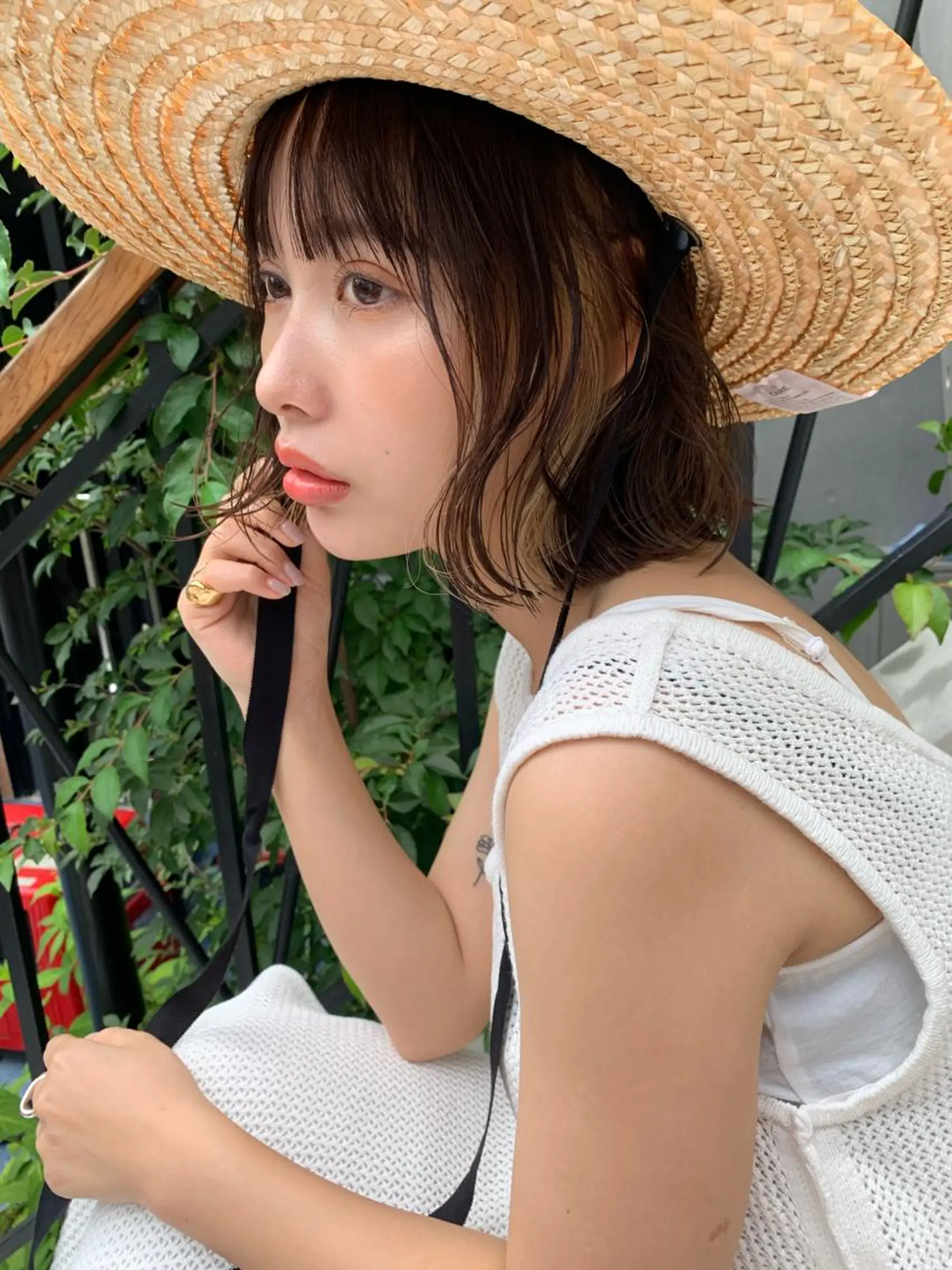 ショート カラー インナーカラー 柔らかブラウン/顔周 りレイヤー♡ユウシのヘアスタイル