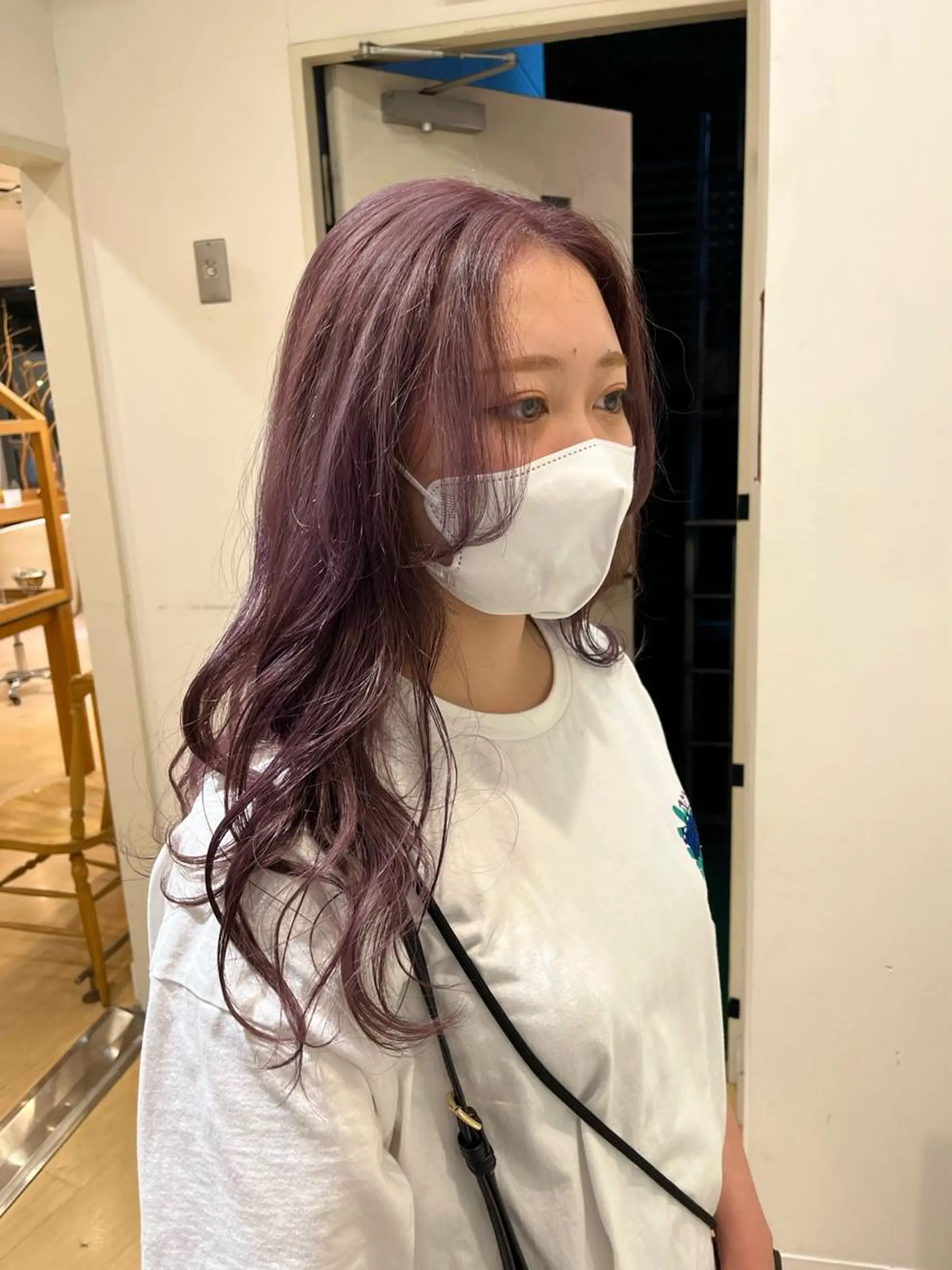 セミロング パープルカラー ヘアカラー トリートメント 💠つたふうか/ 韓国/メンズヘア💠のヘアスタイル