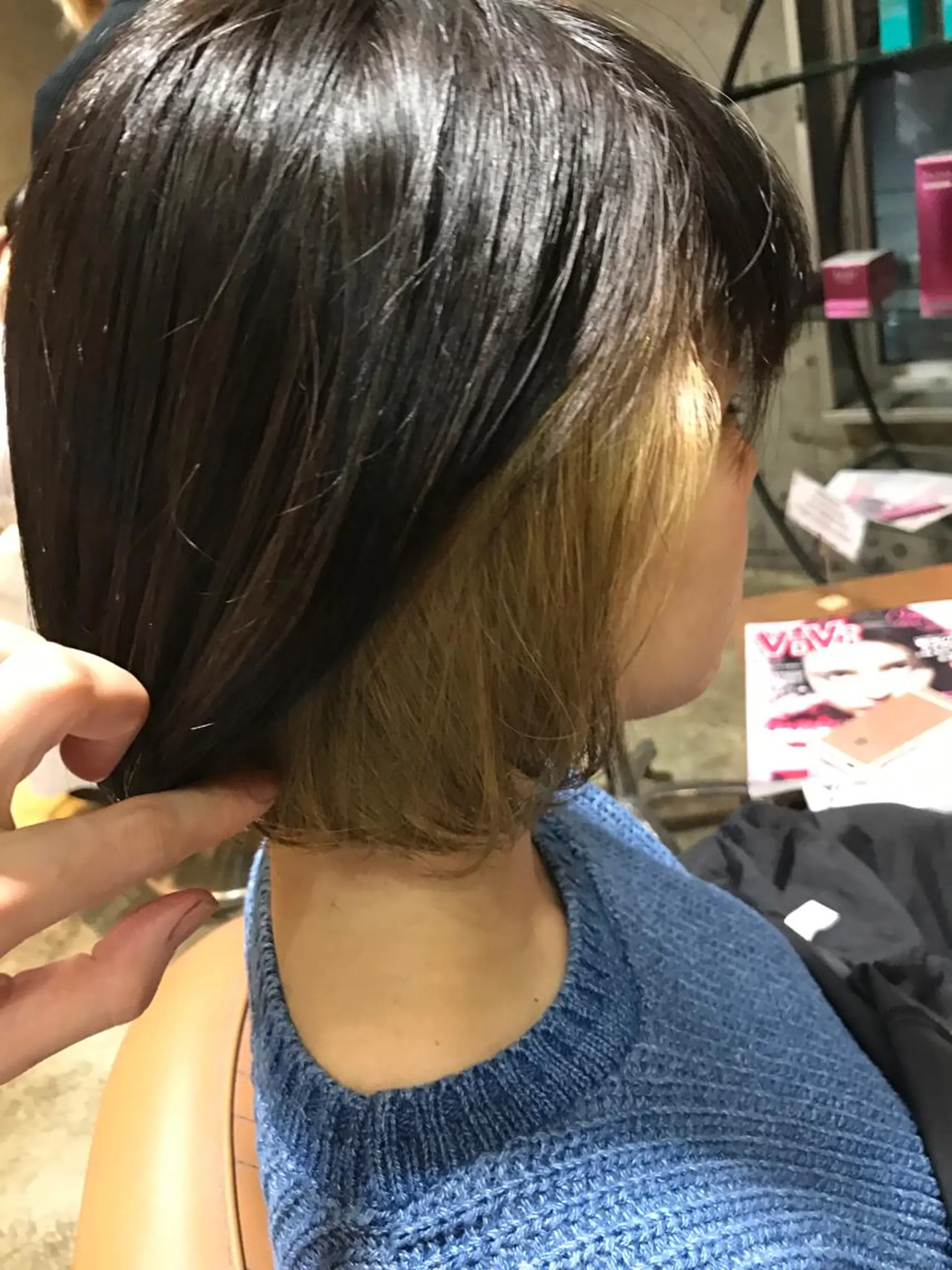 ショート カラー ダブルカラー インナーカラー サロンドミルク 原宿のヘアスタイル