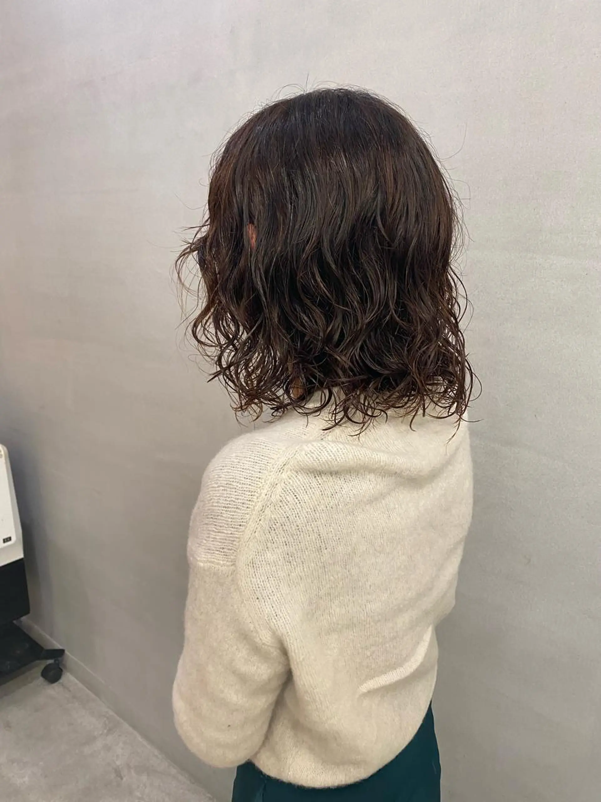 ミディアム カラー パーマ ヘアアレンジ ミディアムパーマ 、 、のヘアスタイル