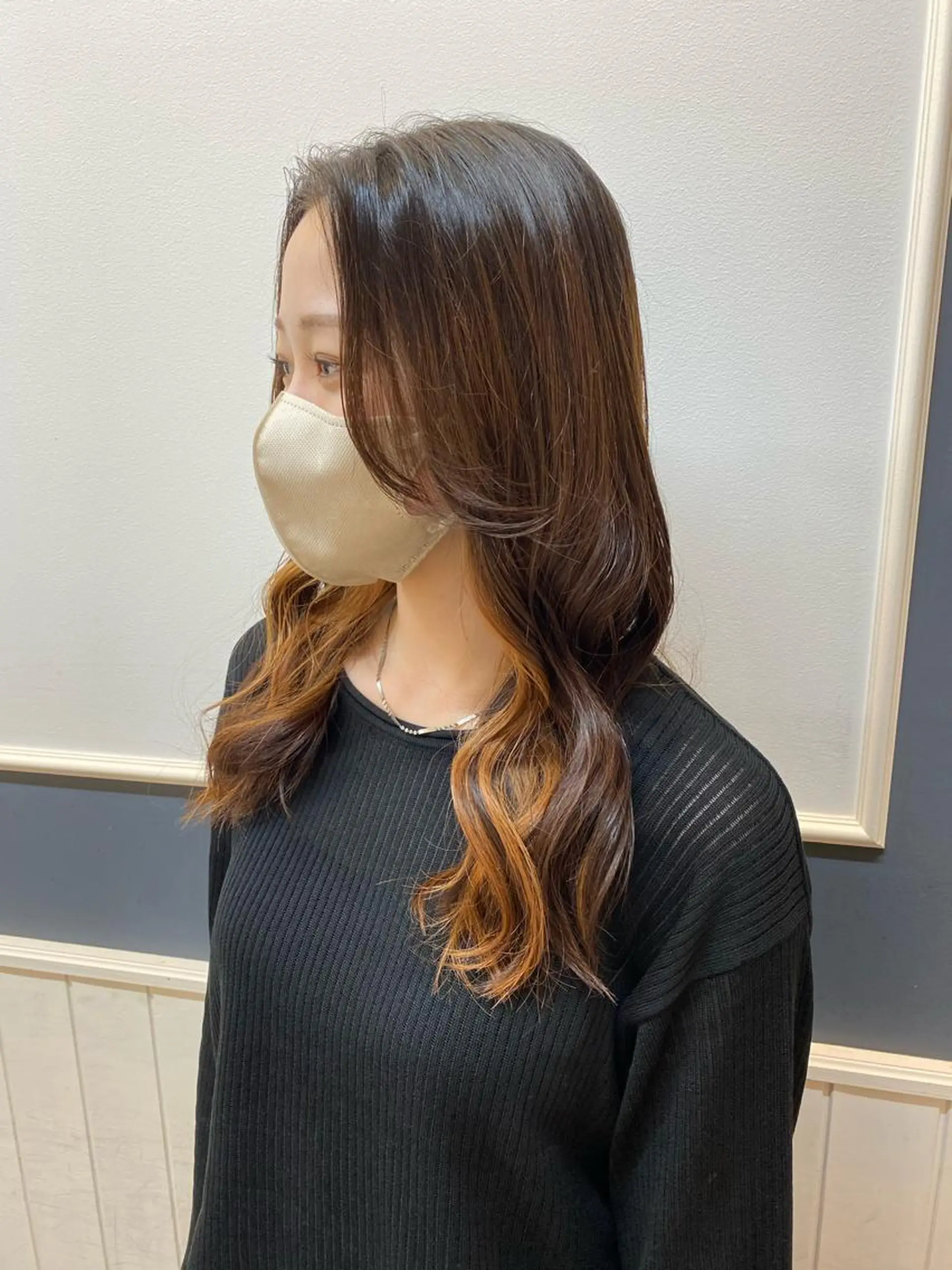 ロング 顔周りカット ヨシンモリ 韓国風ヘア 韓国ヘア sasugaのヘアスタイル