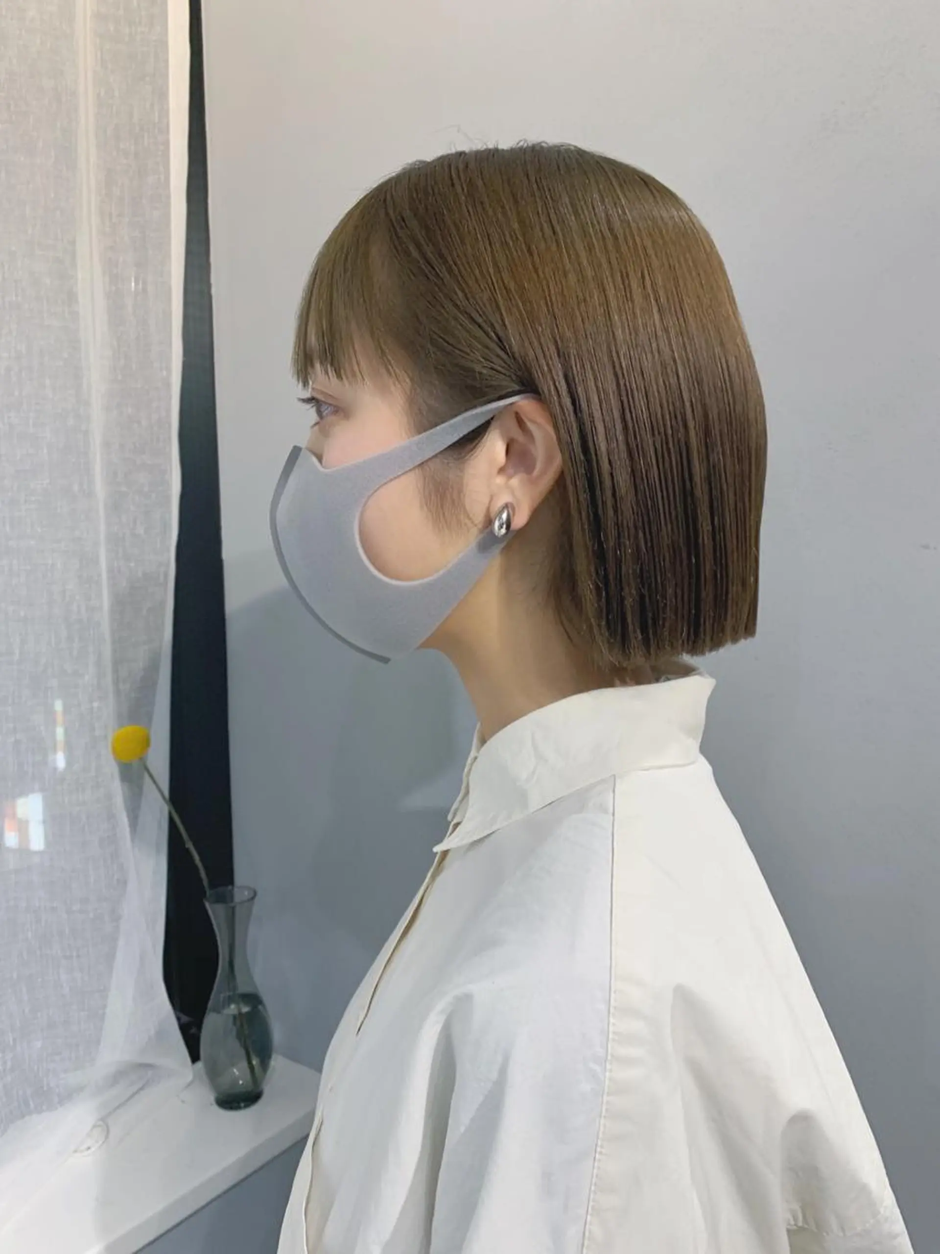 ミディアム カラー ボブパーマコテ巻き風 パーマNo1深江秀平のヘアスタイル