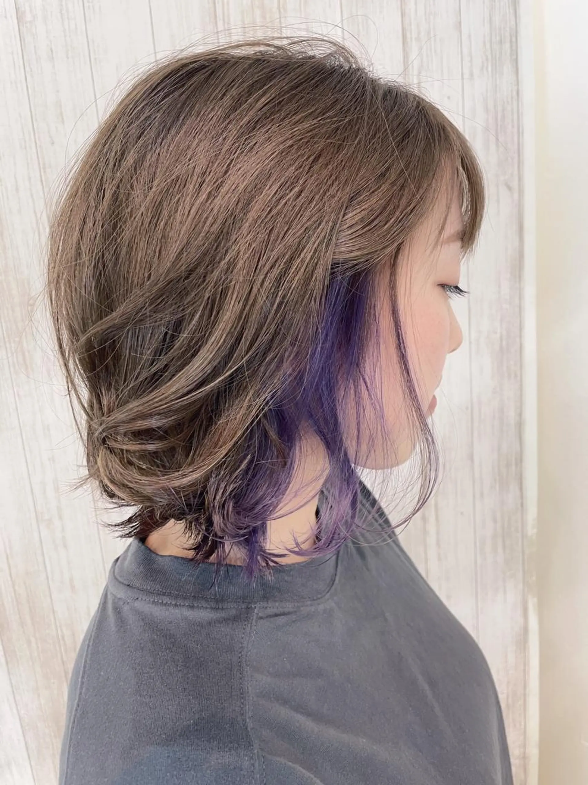 ミディアム トリートメント カット ヘアカラー パーマ 石沢 知康のヘアスタイル