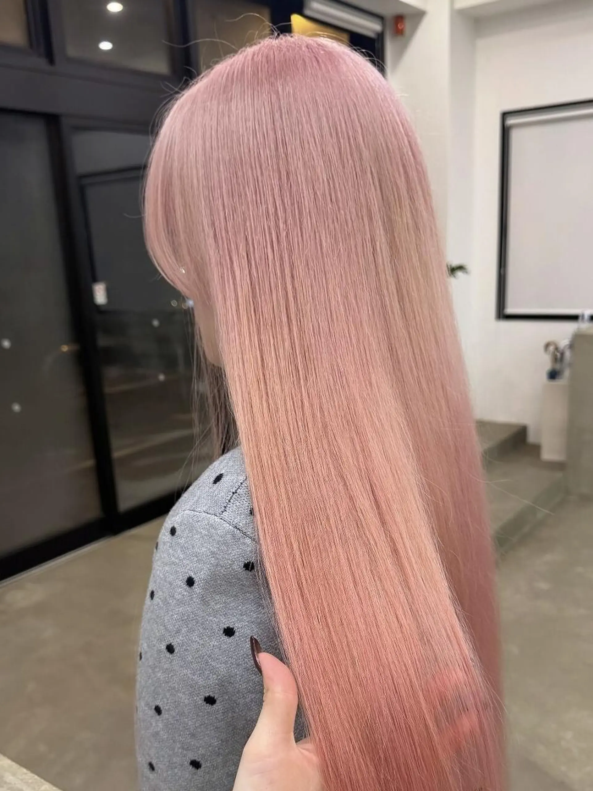 ミディアム ボブ ハイライト 髪質改善 韓国風ヘア レイヤーカット ヘアカラー Nought etre 西金沢のヘアスタイル