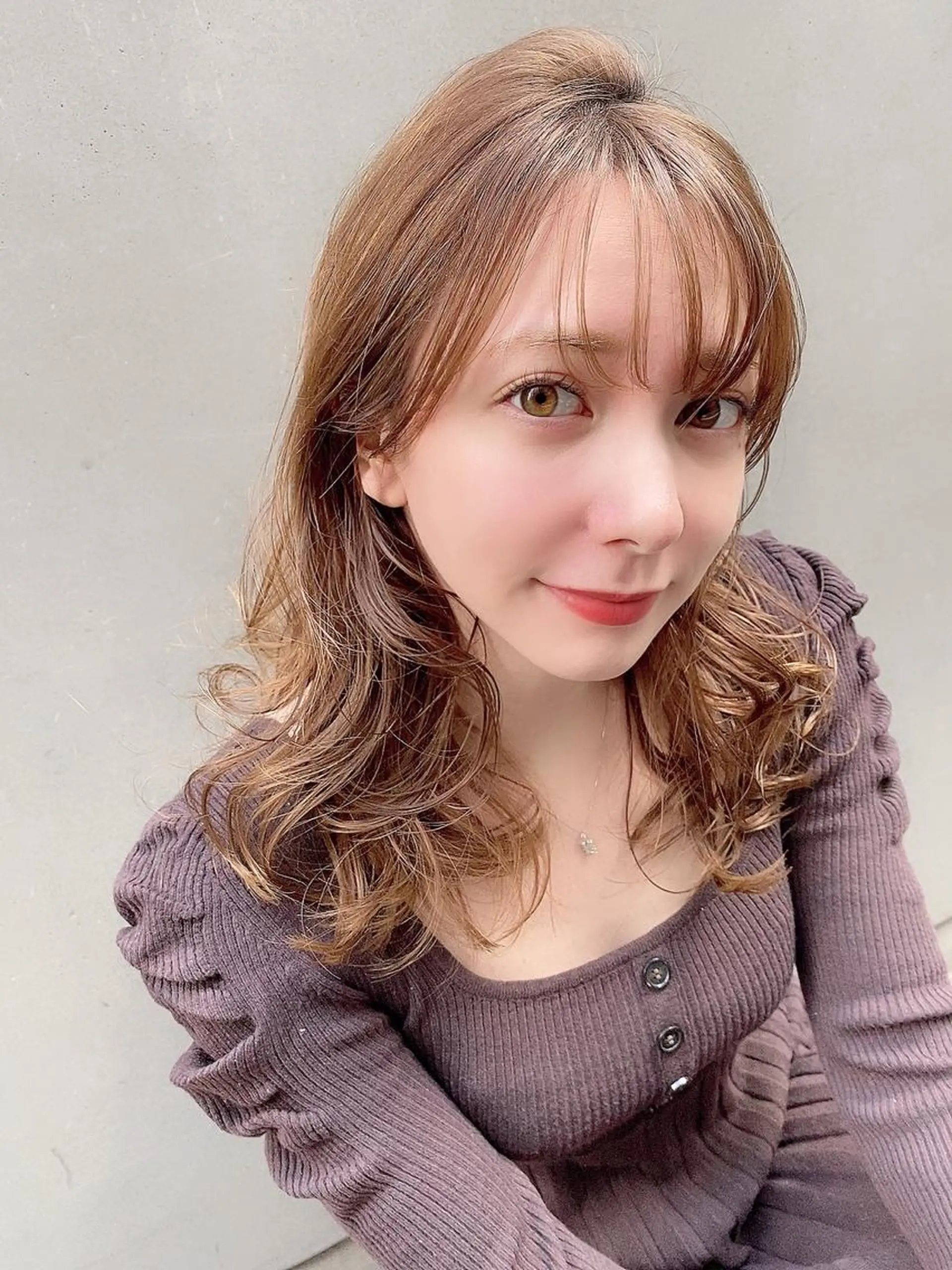 セミロング カラー ヘアアレンジ カット パーマ トリートメント 銀座メンズ専門🖤 小島奈々のヘアスタイル