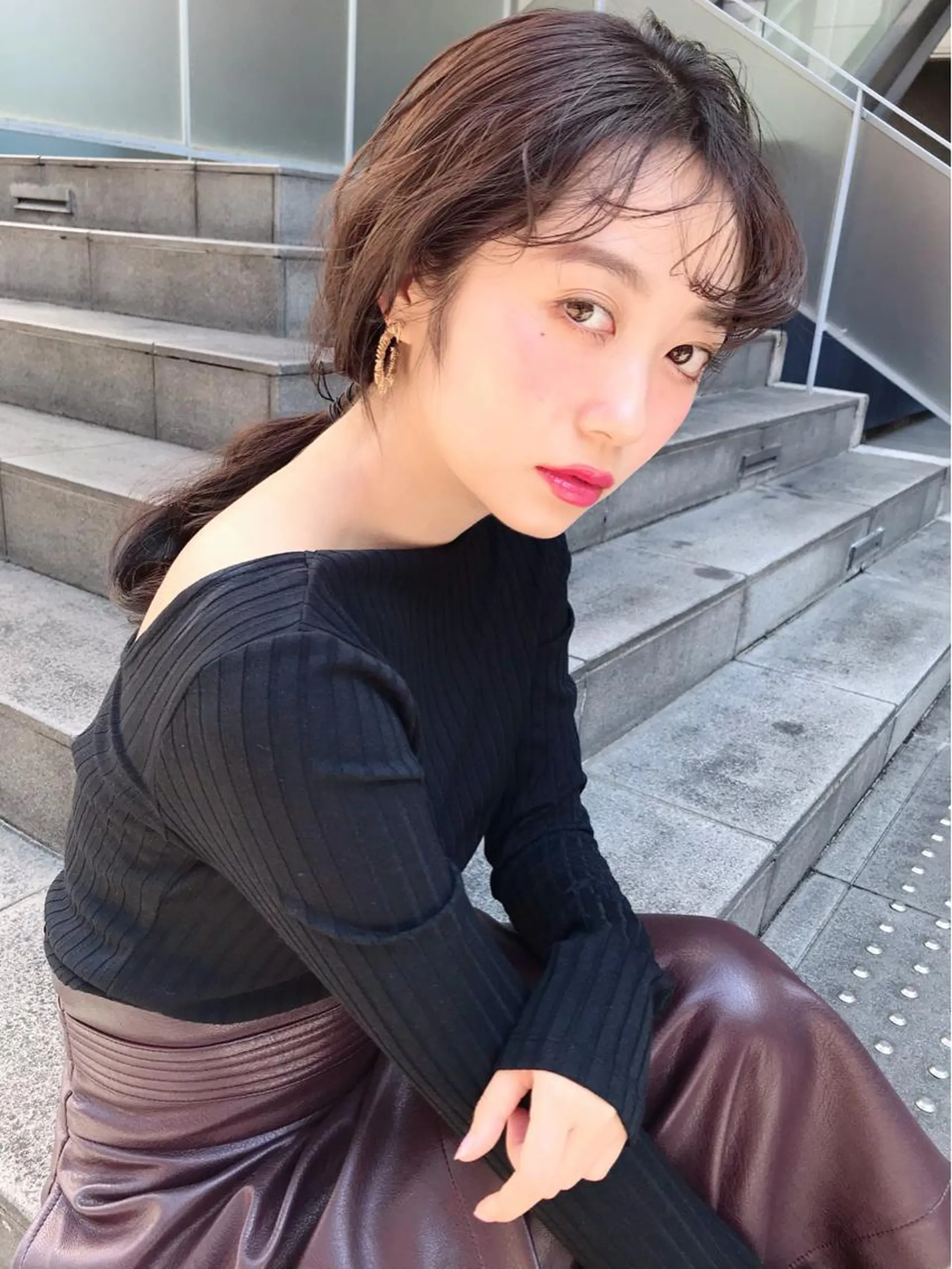 セミロング ヘアアレンジ カット ヘアカラー 韓国 / 中国ヘア 🦋Noniのヘアスタイル