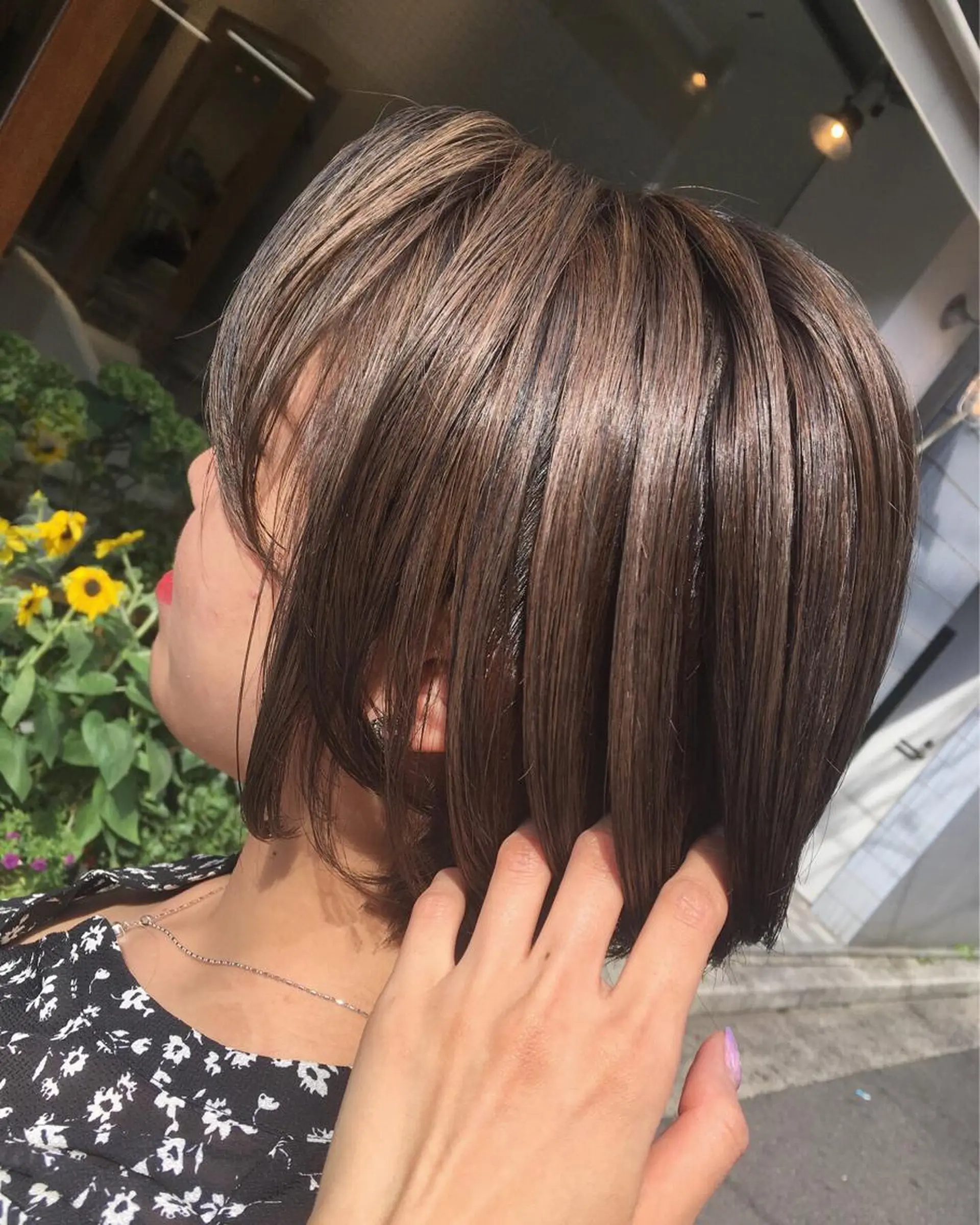ミディアム カラー ヘアカラー 安永 涼のヘアスタイル