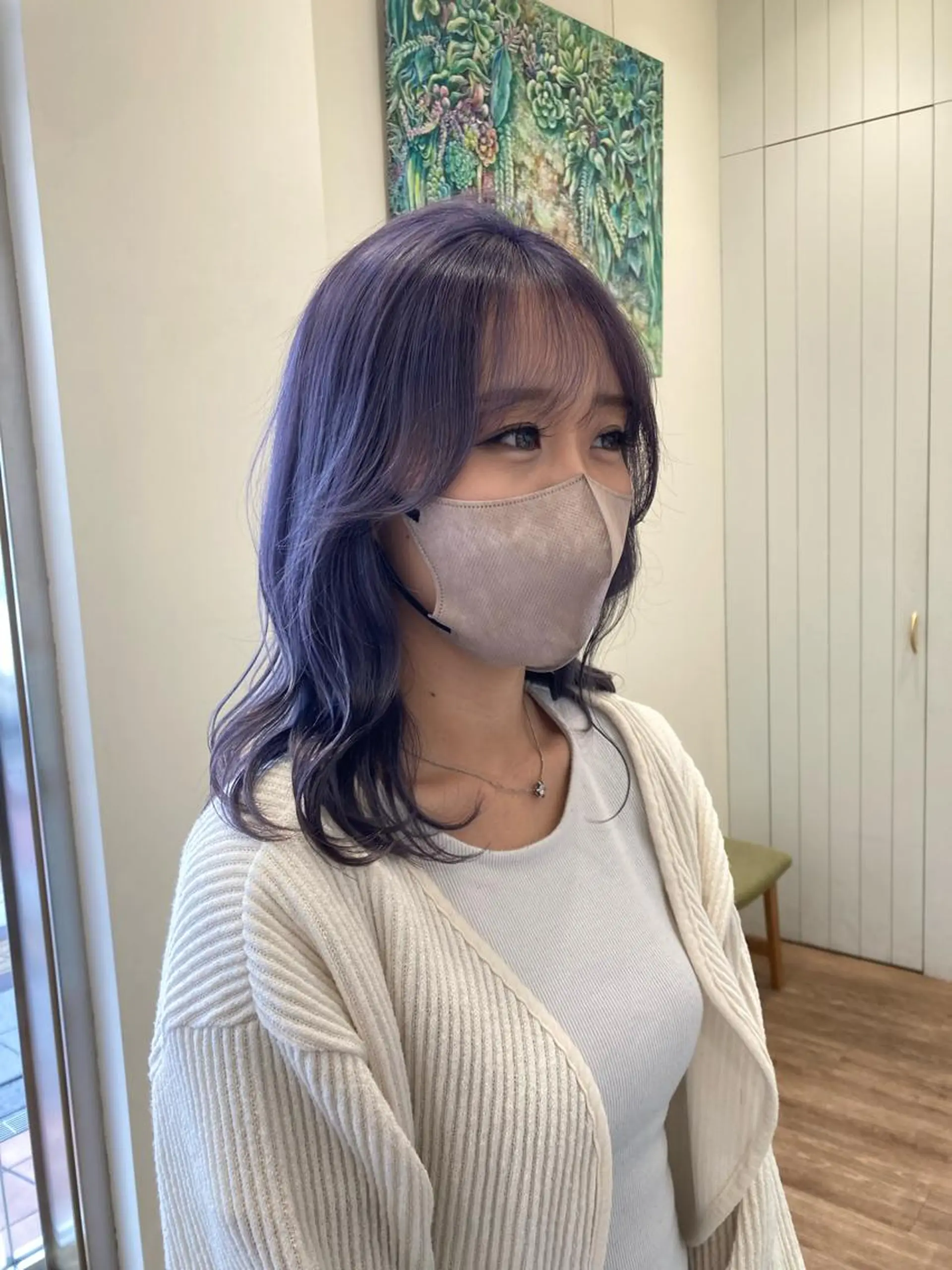 ミディアム カラー ラベンダーカラー シルバー ヘアカラー むらたみずき /大宮ブリーチカラーのヘアスタイル