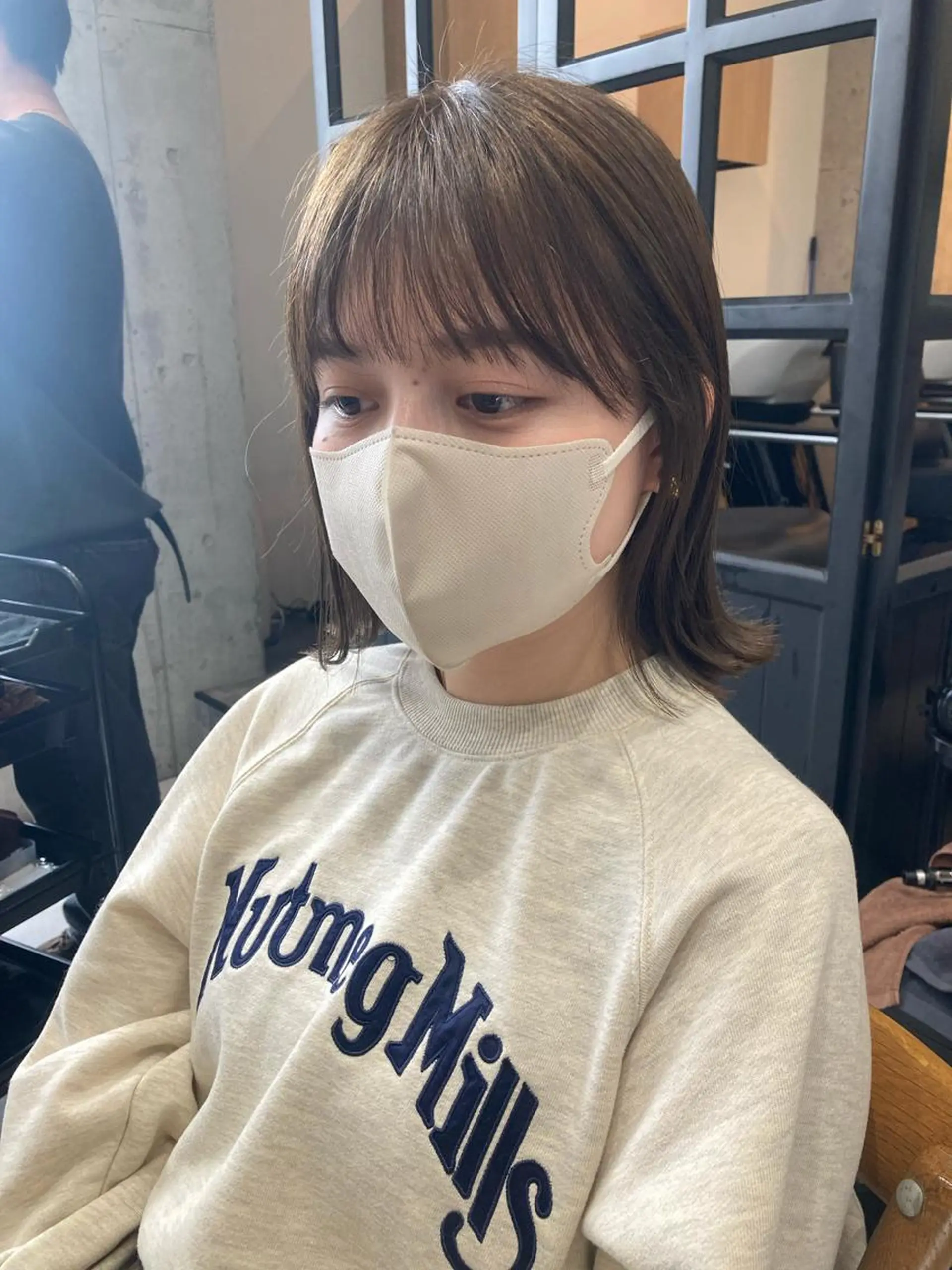 ミディアム ✨色持ちの良い艶 カラー✨蟹江真世のヘアスタイル