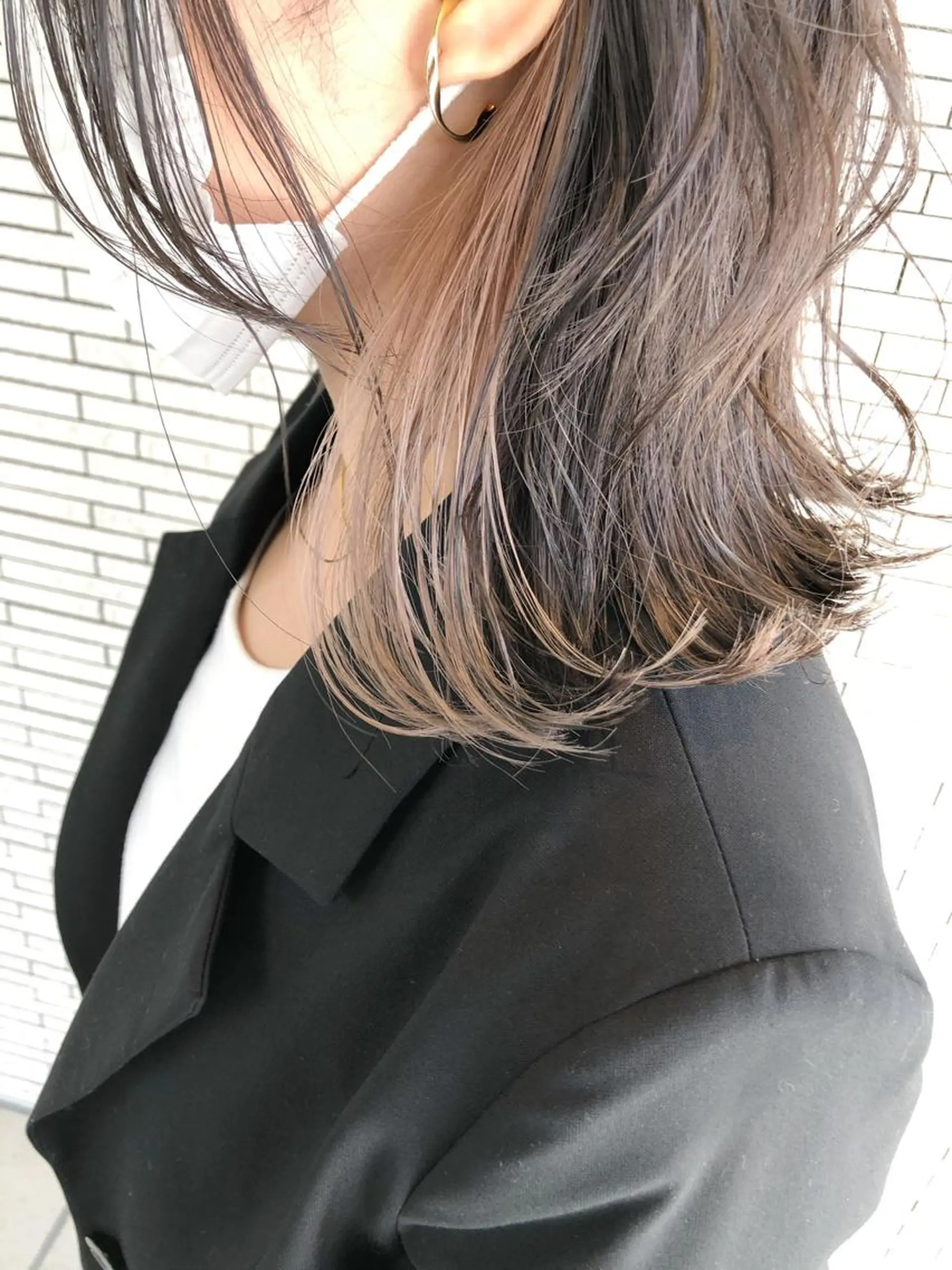 ミディアム カラー マエダ リョウのヘアスタイル