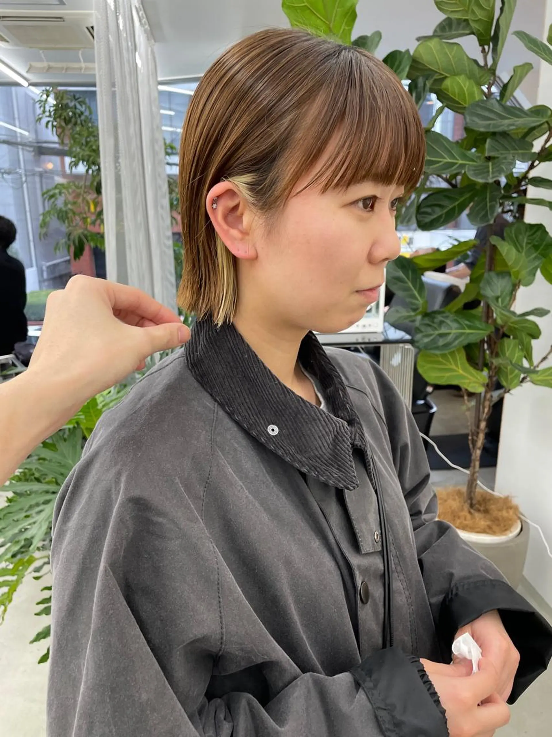 ショート カラー ベージュカラー ブリーチ ボブ カット ヘアカラー トリートメント ボブ/レイヤー/ケア パーマ/リュウタのヘアスタイル