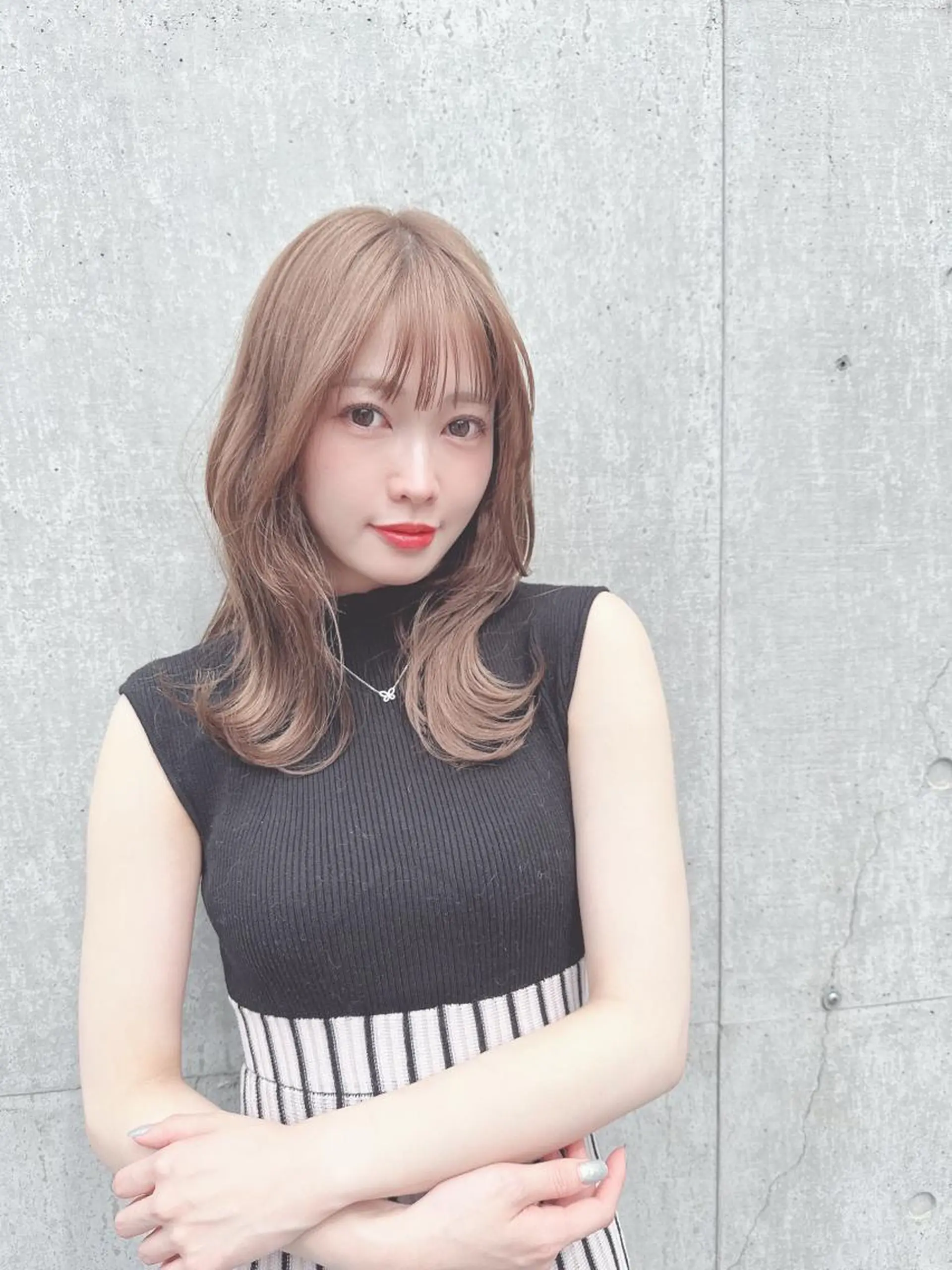 セミロング カラー カット ヘアカラー なりたいが叶う ながしまじゅんきのヘアスタイル