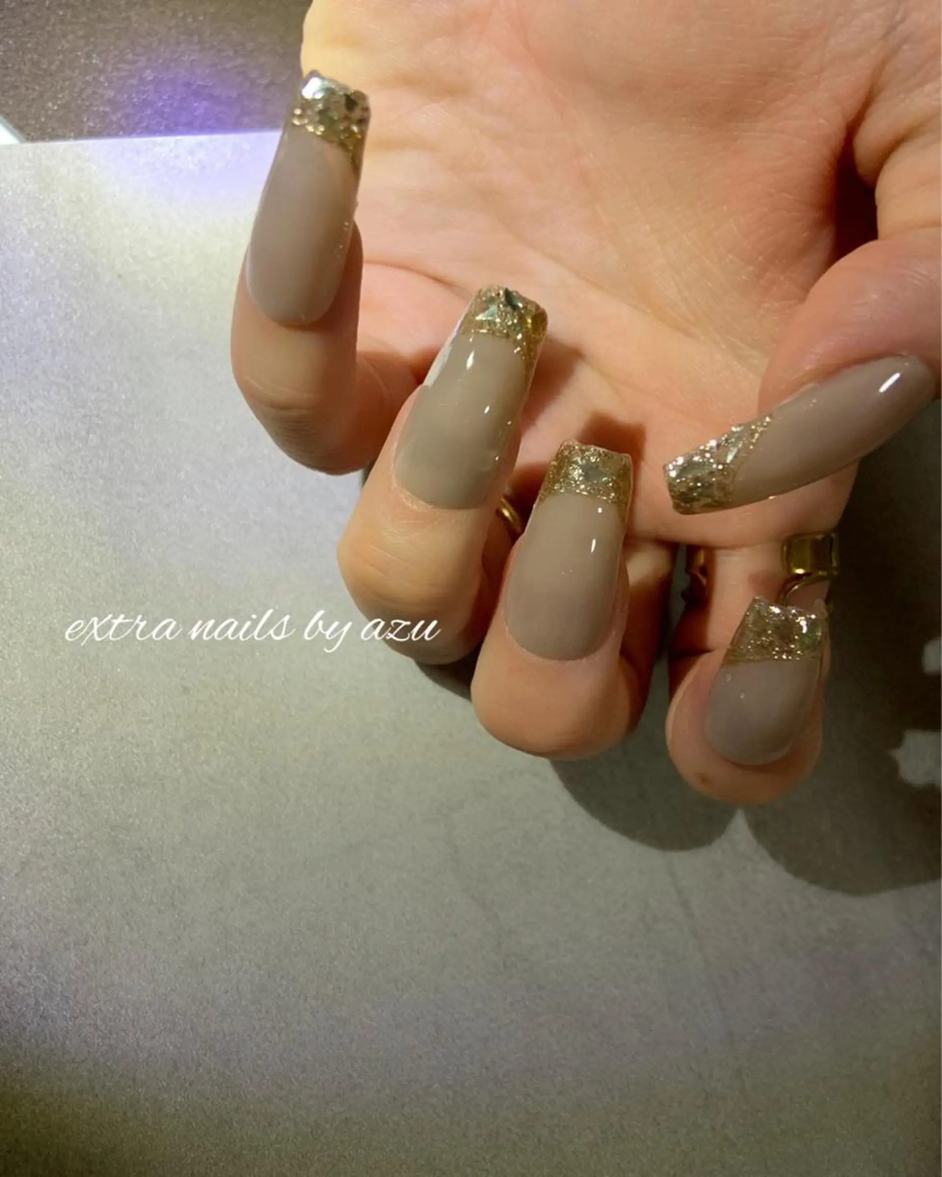 ネイル アートネイル フレンチネイル ガラスフレンチ ハンドネイル extranails ／lemellaのネイルデザイン