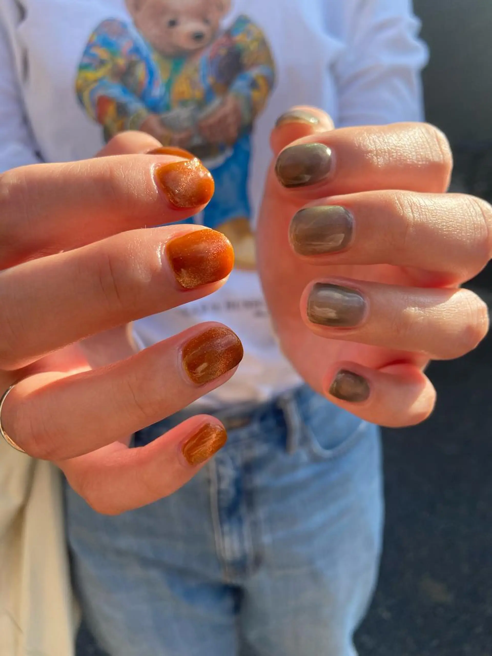 ネイル キラキラネイル マグネットネイル ワンカラーネイル ショートネイル シンプルネイル . unffのネイルデザイン