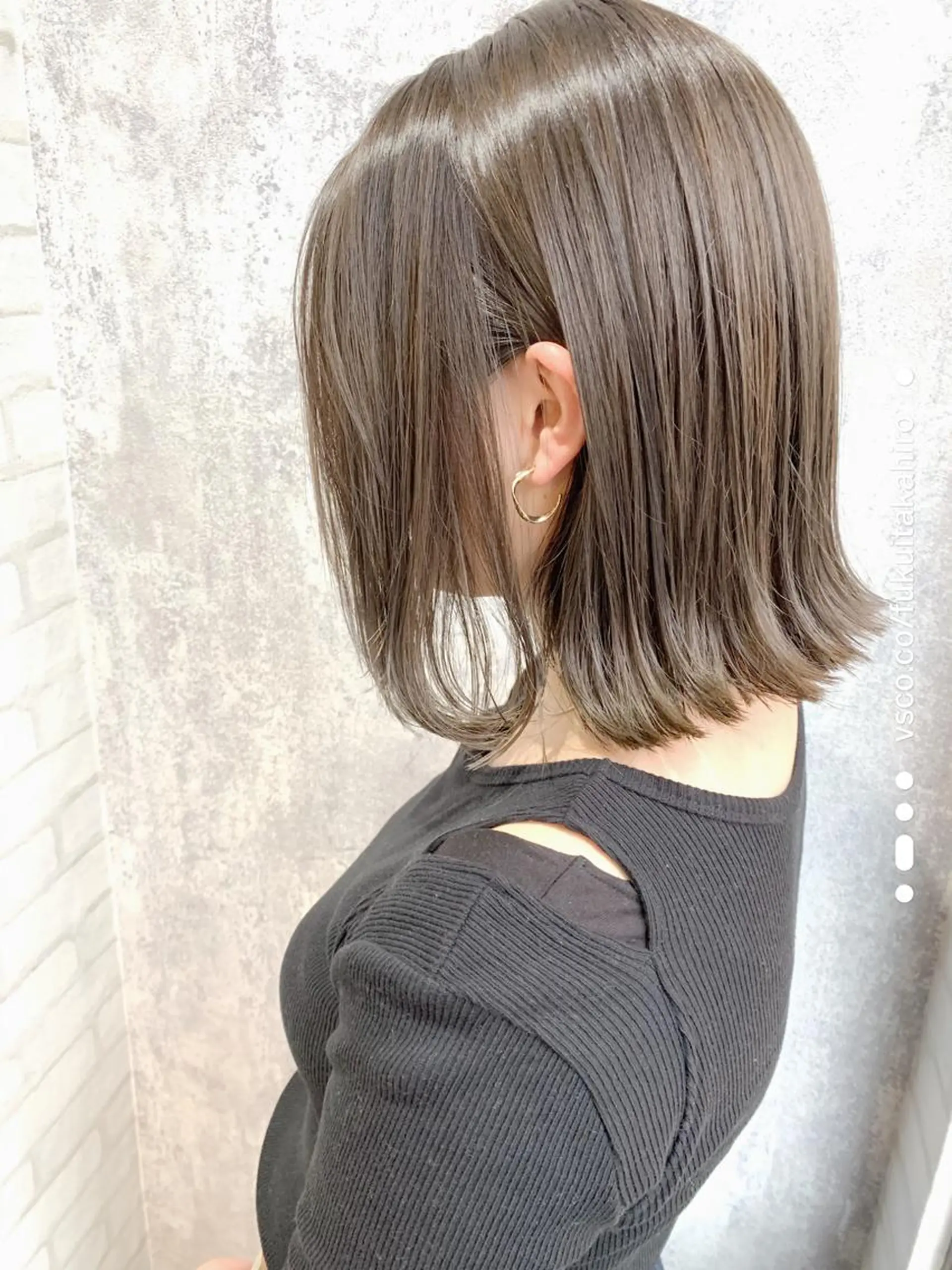 ミディアム カラー ミディアムパーマ アディクシーカラー アッシュ バレイヤージュ ブリーチ Zina福岡天神店 艶髪/レイヤー/小顔のヘアスタイル